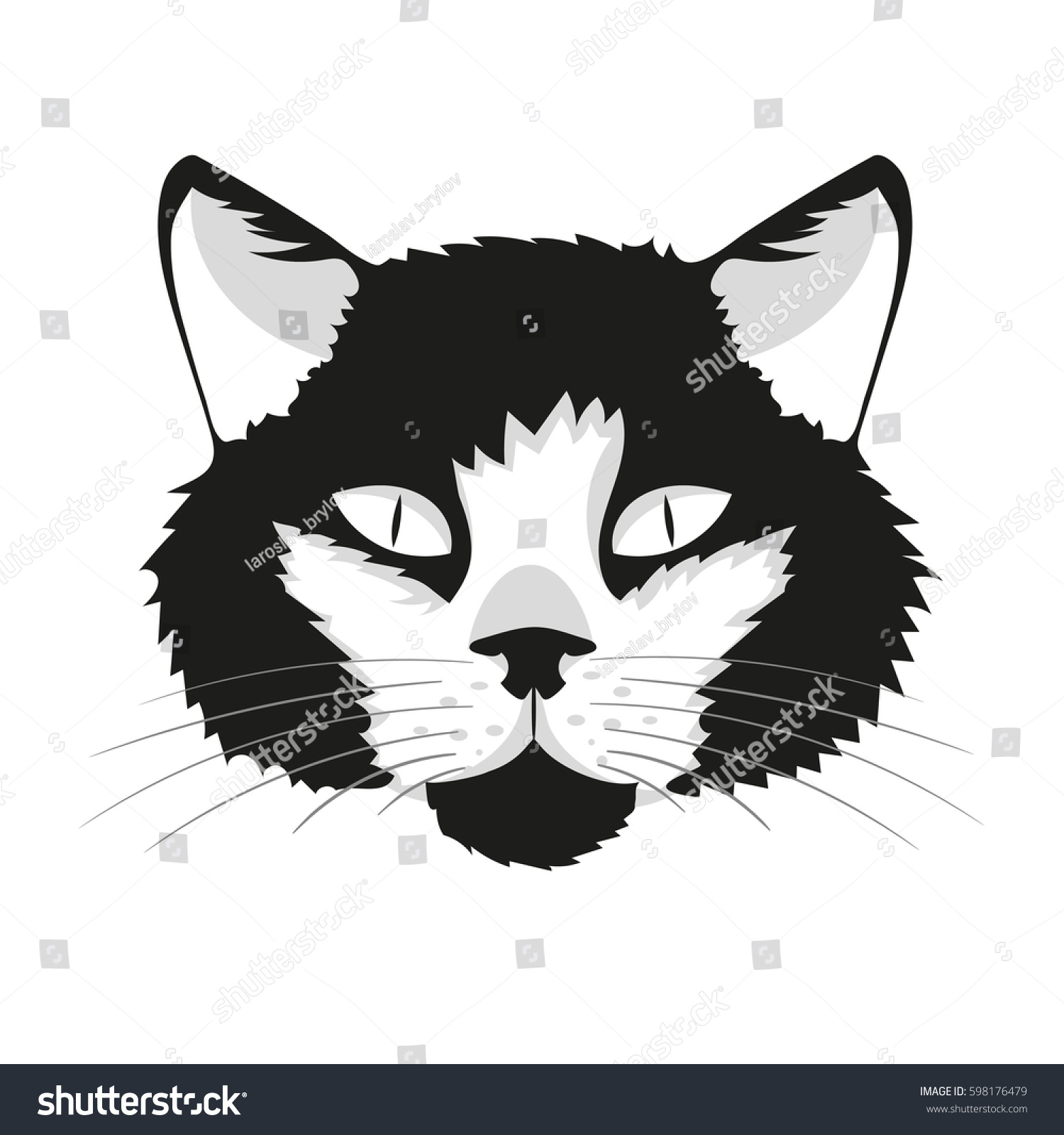 Cat Face Illustration Stock Vector (Royalty Free) 598176479 - Shutterstock