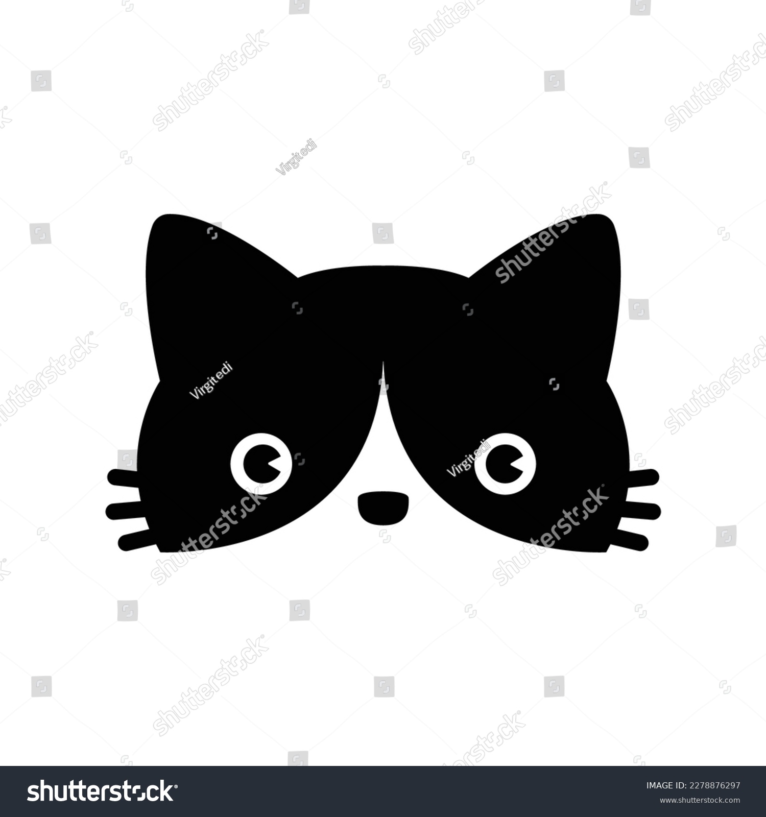 SVG of Cat face illustration drawing icon svg