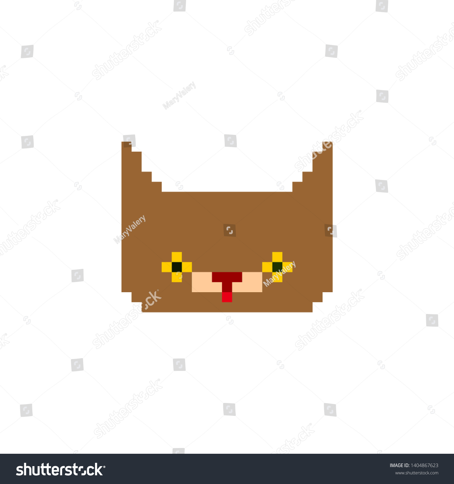 Cat Face Pixel Art Pet Head Stock Vector (Royalty Free) 1404867623 ...