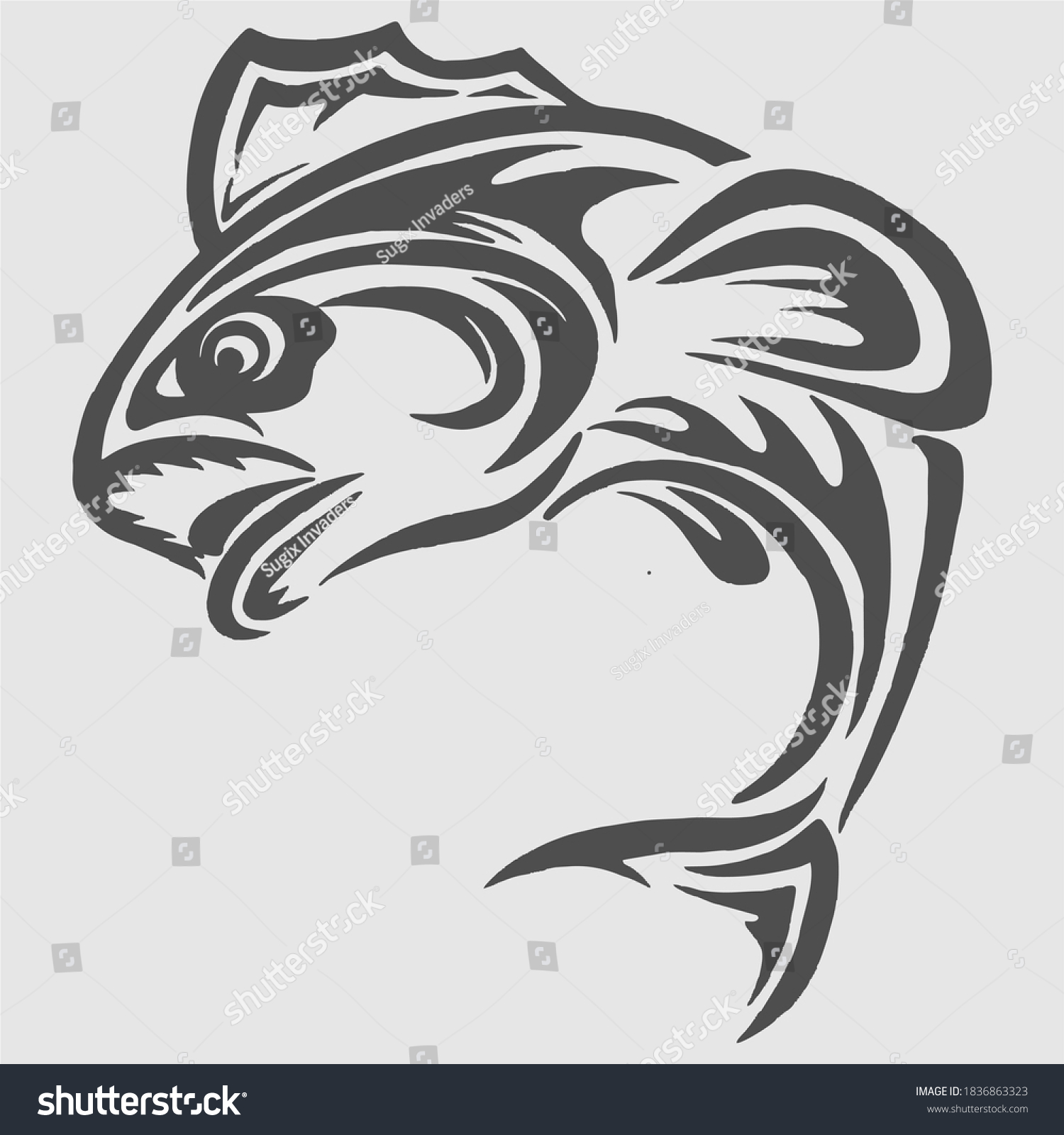 Cat Fish Vector Image Free Download Stock Vector (Royalty Free) 1836863323