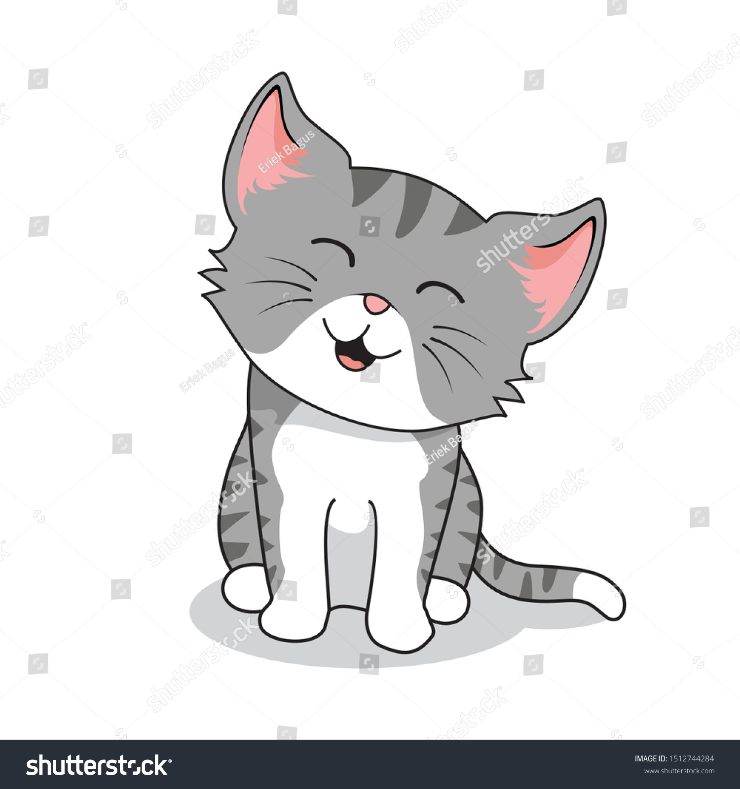 Cat Grey Cartoon Pet Isolated Stock Vector (Royalty Free) 1512744284