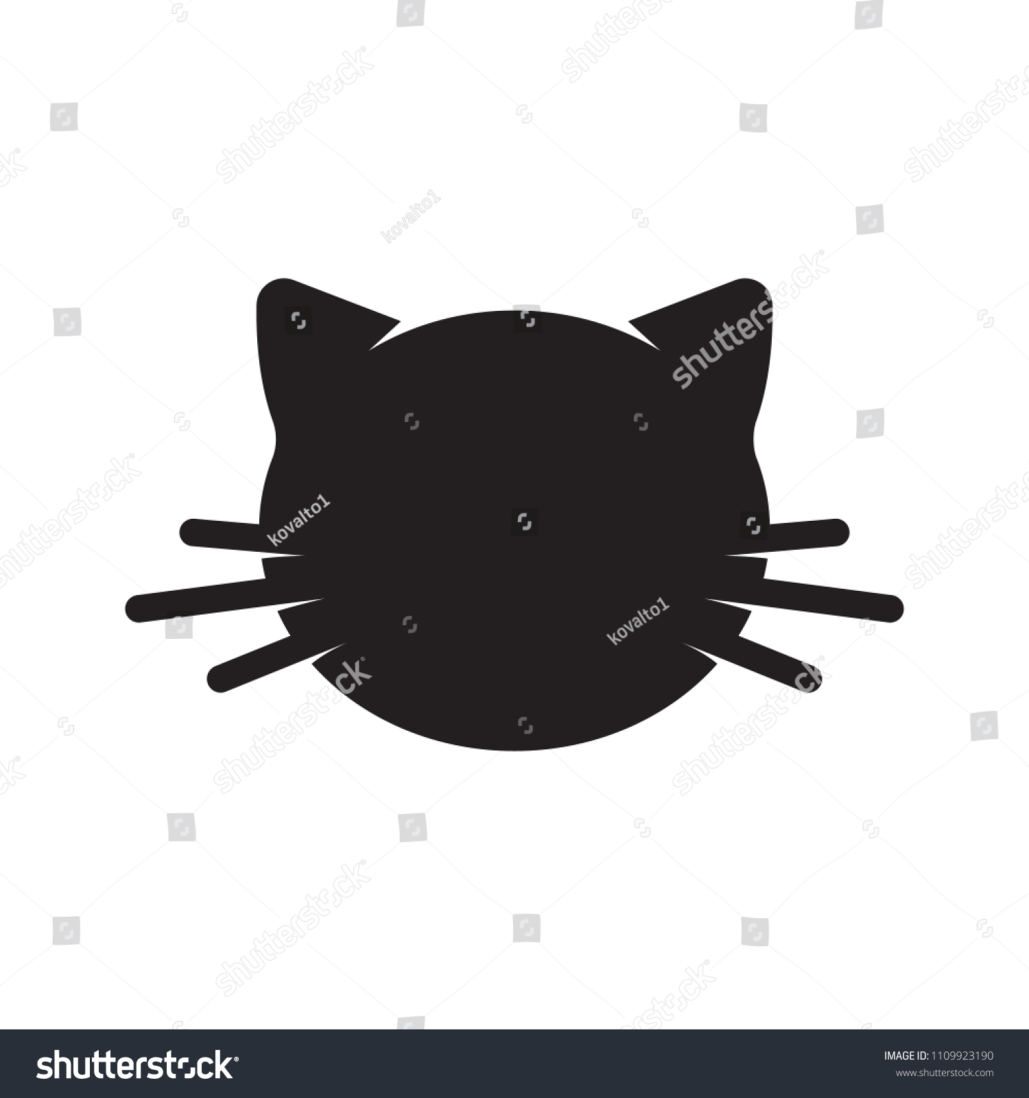 Cat Head Icon Silhouette Vector Illustration Stock Vector (Royalty Free ...