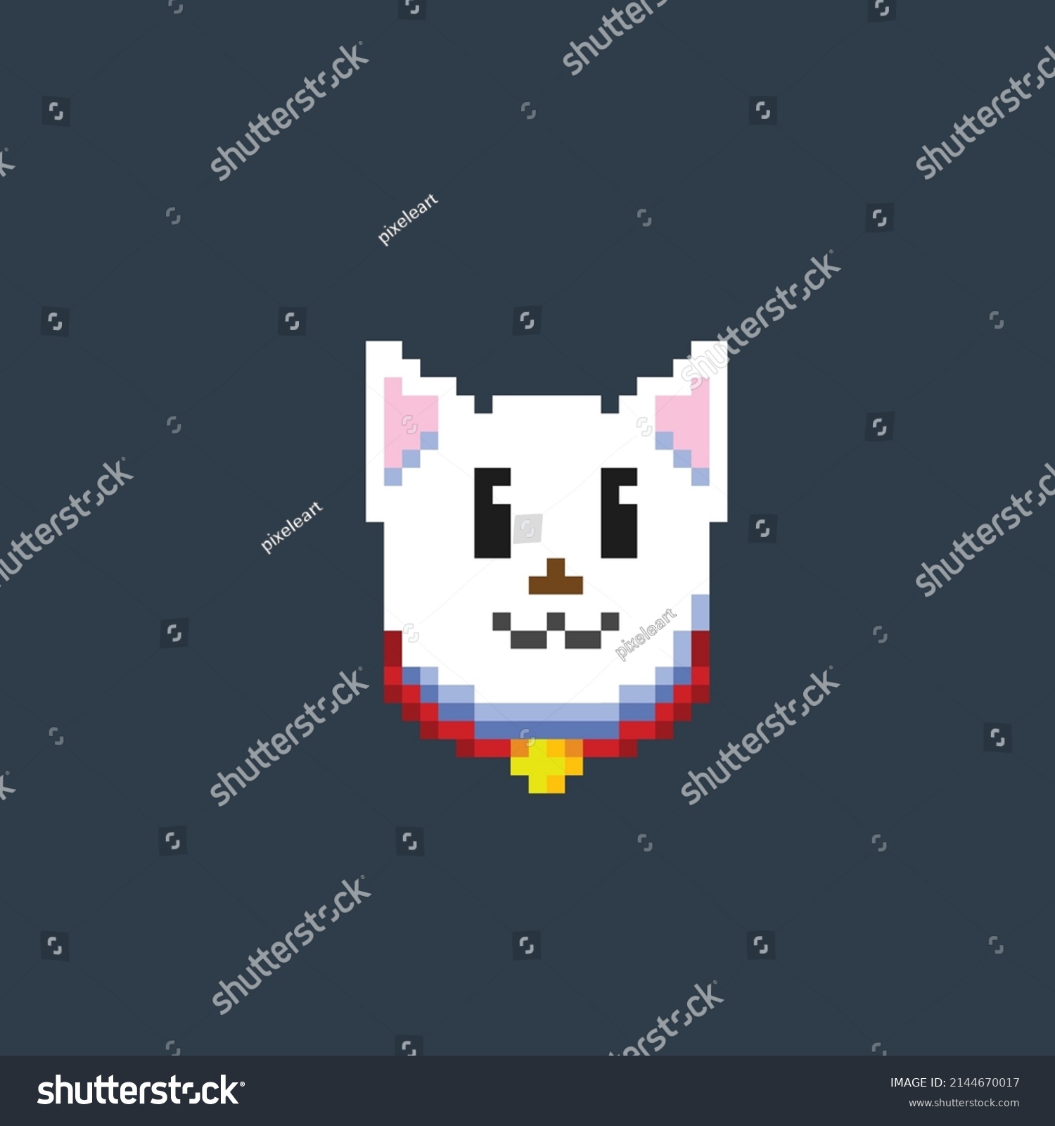 Cat Head Pixel Style Stock Vector (royalty Free) 2144670017 