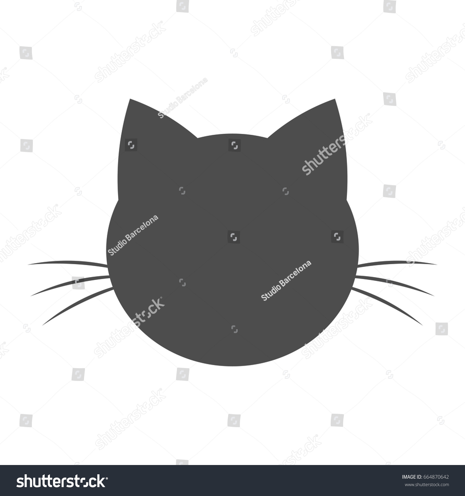 Cat Head Shape Icon Vector Illustration Stock Vector (Royalty Free ...