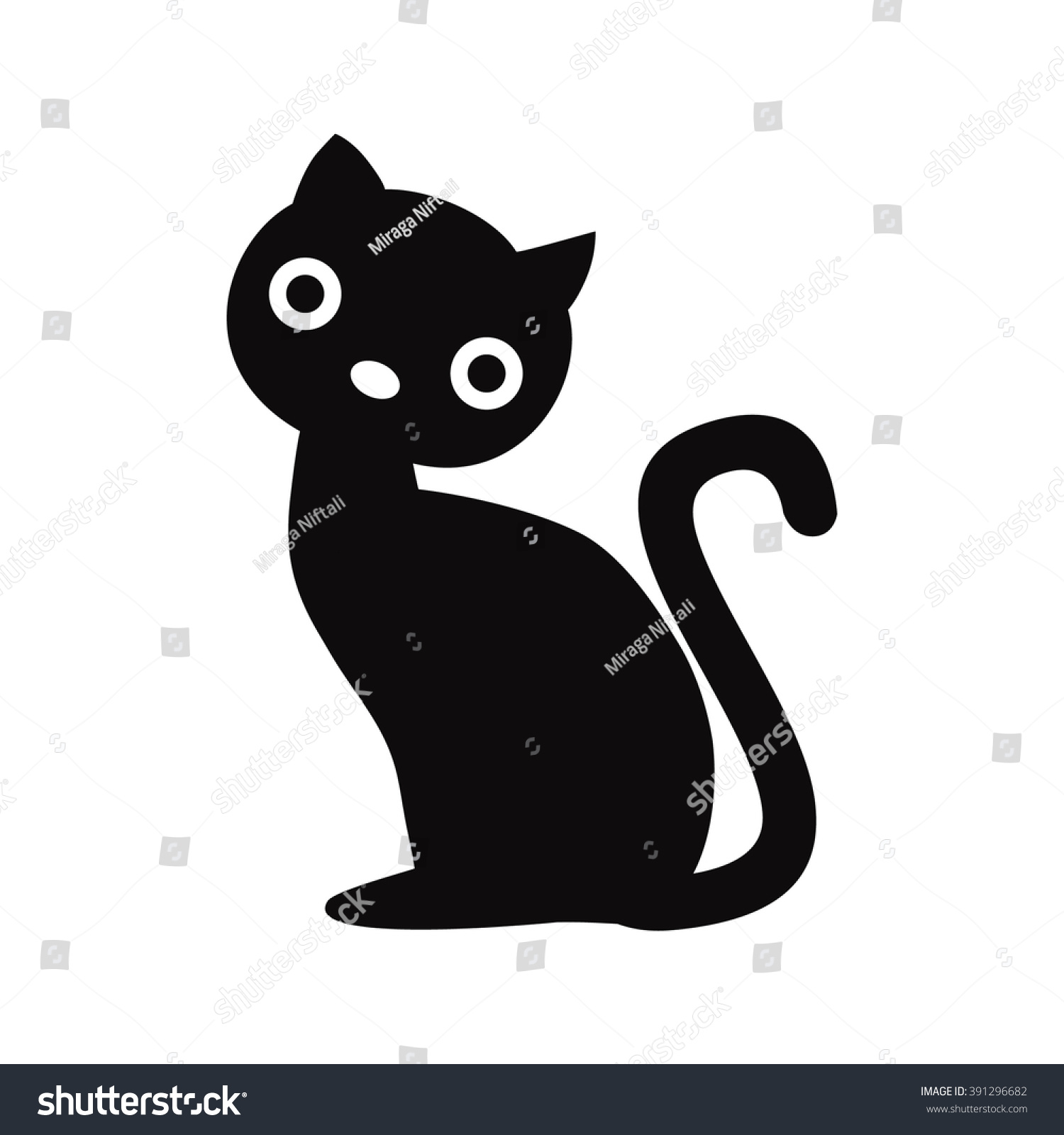 Cat Icon, Cat , Cat Shadow, Cat Stock Vector Illustration 391296682 ...