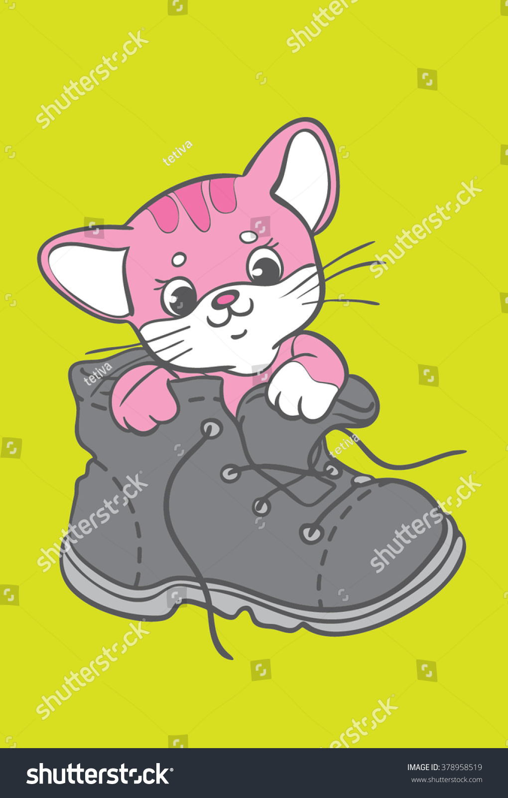 Cat Boot Cartoon Vector Illustration Isolated เวกเตอร์สต็อก (ปลอดค่าลิขสิทธิ์) 378958519