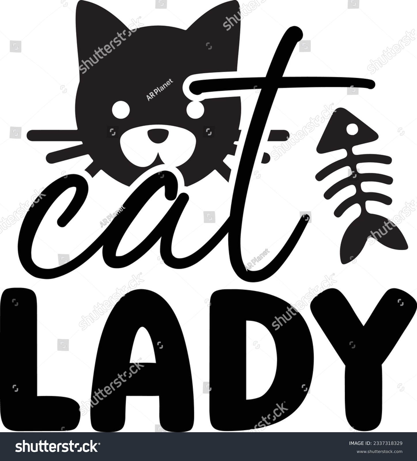 SVG of Cat Lady Cat SVG T-shirt Design svg