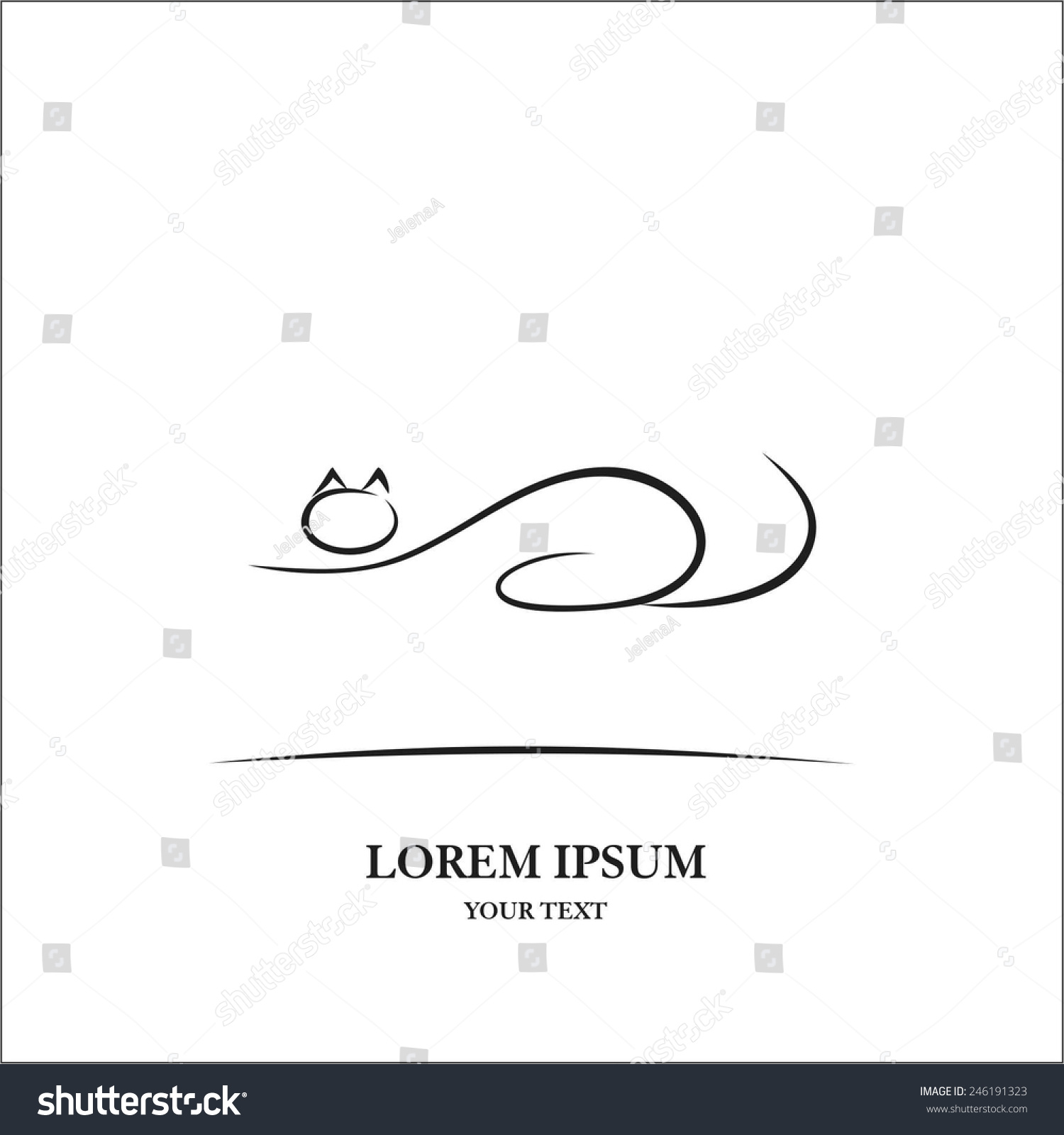 Cat Line Art Stock Vector (Royalty Free) 246191323 | Shutterstock