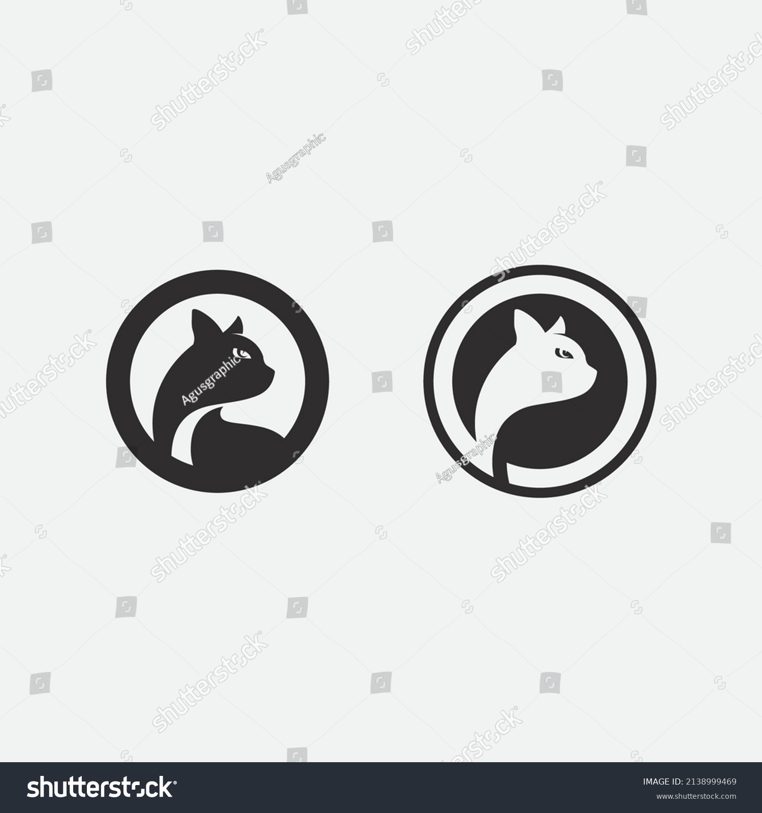 Cat Logo Vector Animal Icon Footprint Stock Vector (Royalty Free ...