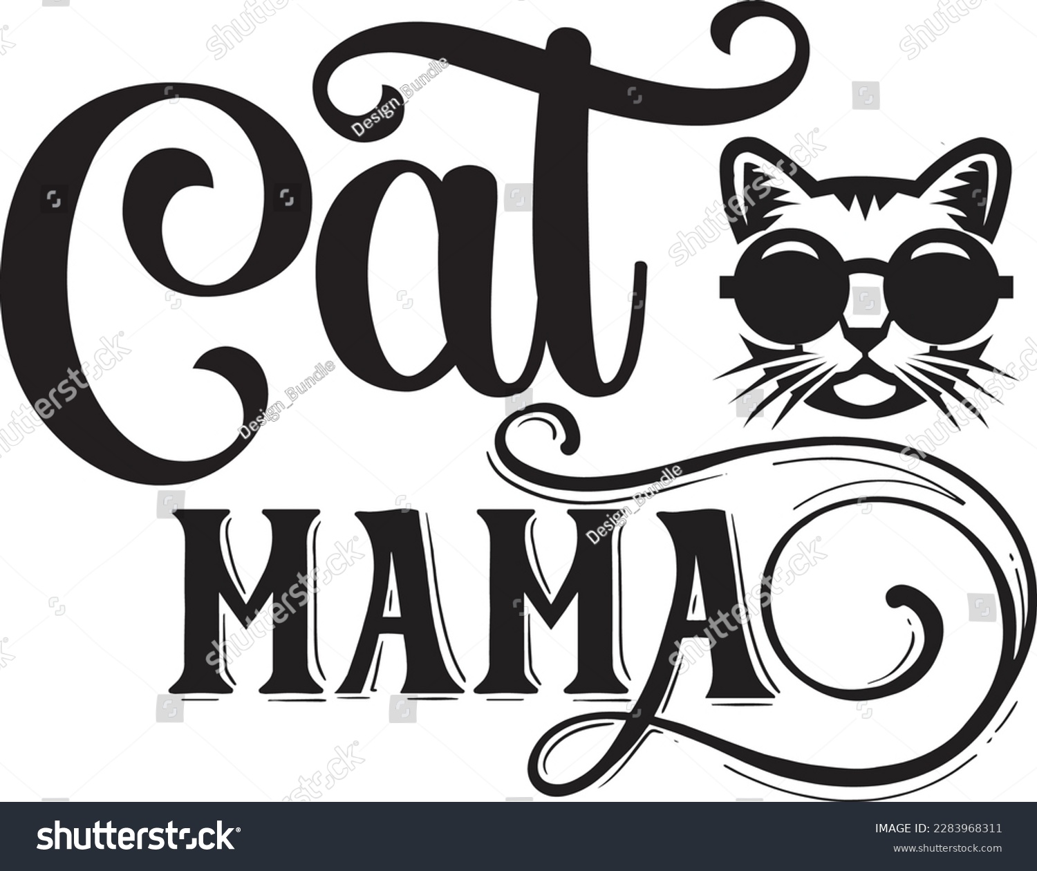 SVG of Cat mama svg ,cat svg Design, cat t-shirt design svg