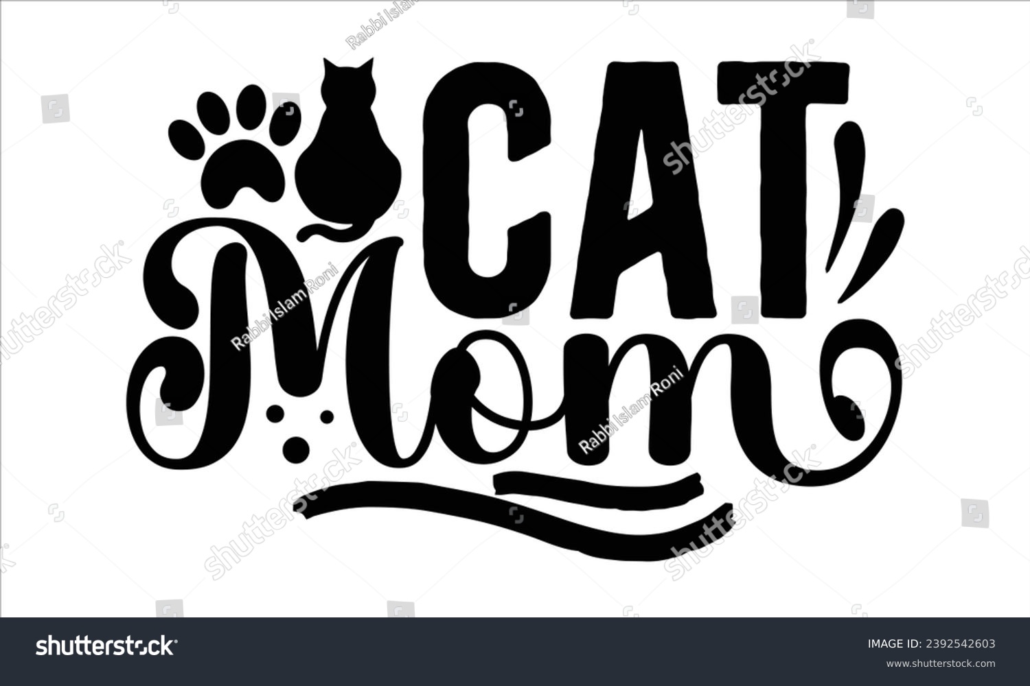 SVG of Cat Mom, Cat t-shirt design vector file svg