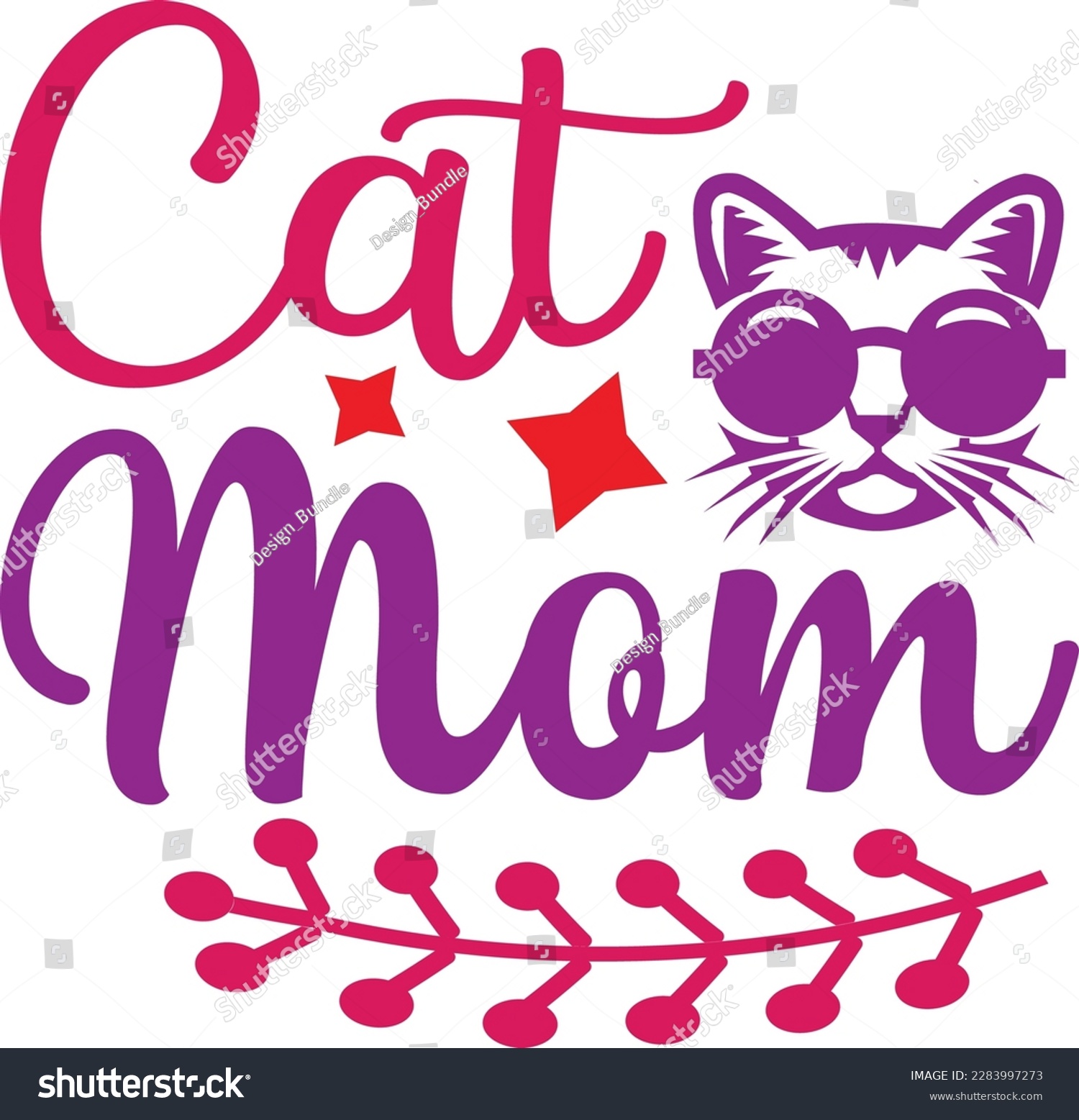 SVG of Cat mom svg ,cat svg Design, cat t-shirt design svg