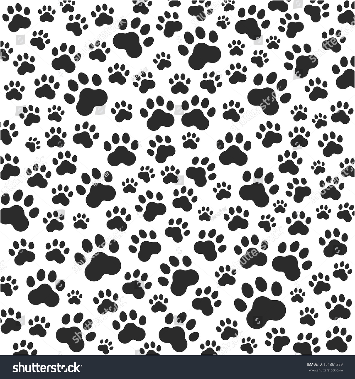 Cat Or Dog Paws Background. Vector Illustration - 161861399 : Shutterstock