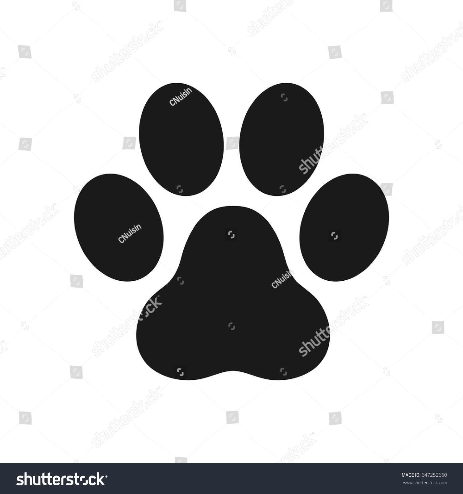 Cat Paw Dog Paw Cartoon Illustration Stock Vector (Royalty Free) 647252650