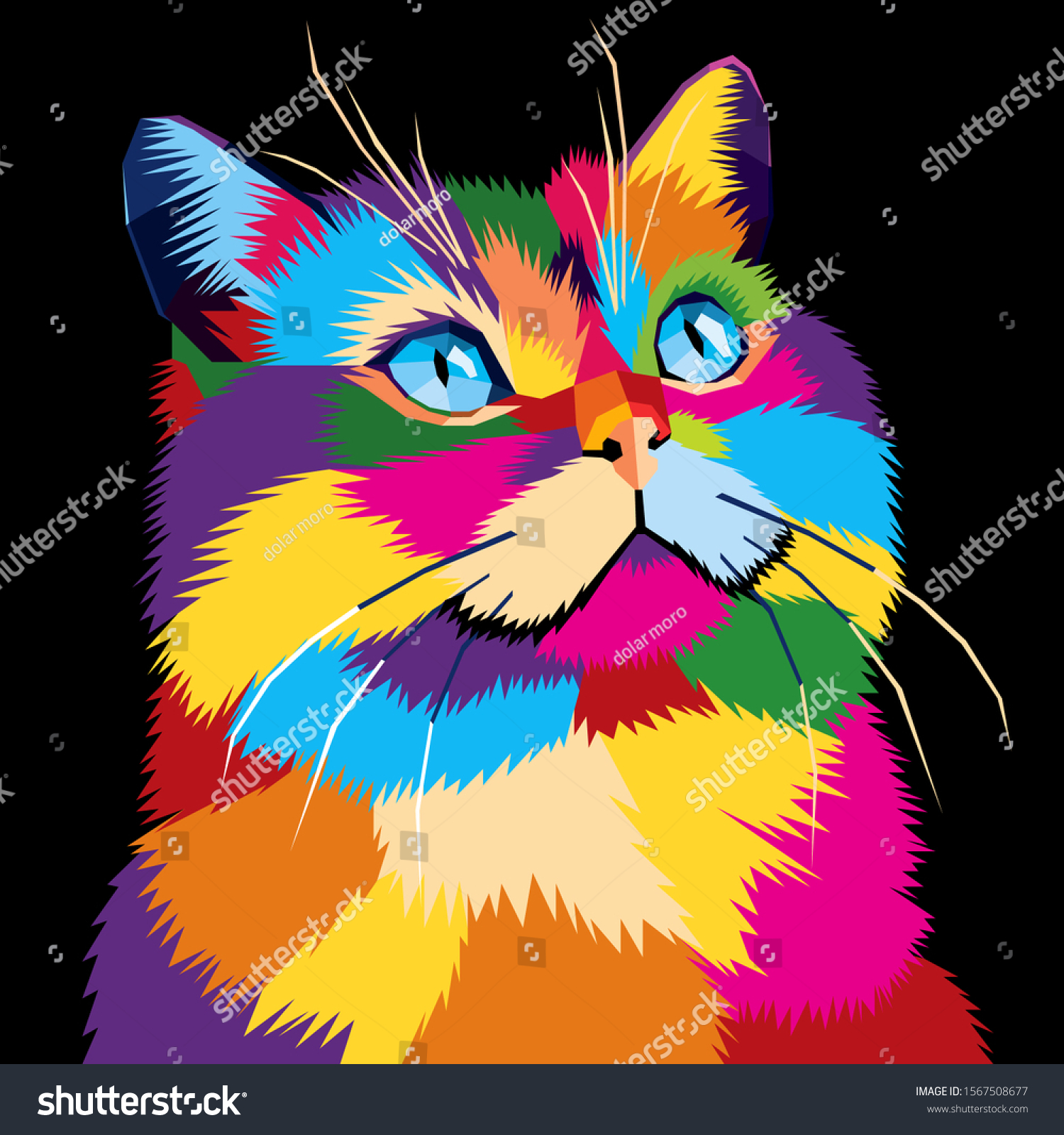 Cat Pop Art Wpap Design Pop Stock Vector (Royalty Free) 1567508677 ...