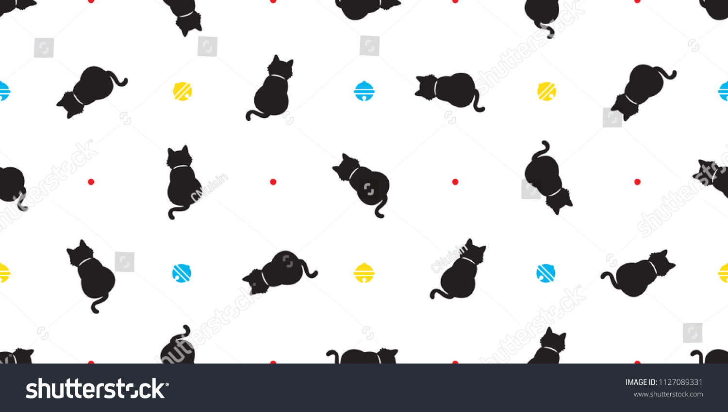 Cat Seamless Pattern Vector Kitten Calico Polka Dot Bell Scarf Isolated Tile Background Halloween Repeat Wallpaper Cat Seamless Pattern Vector Kitten Calico Polka Dot Bell Scarf Isolated Tile Background Halloween Repeat Wallpaper