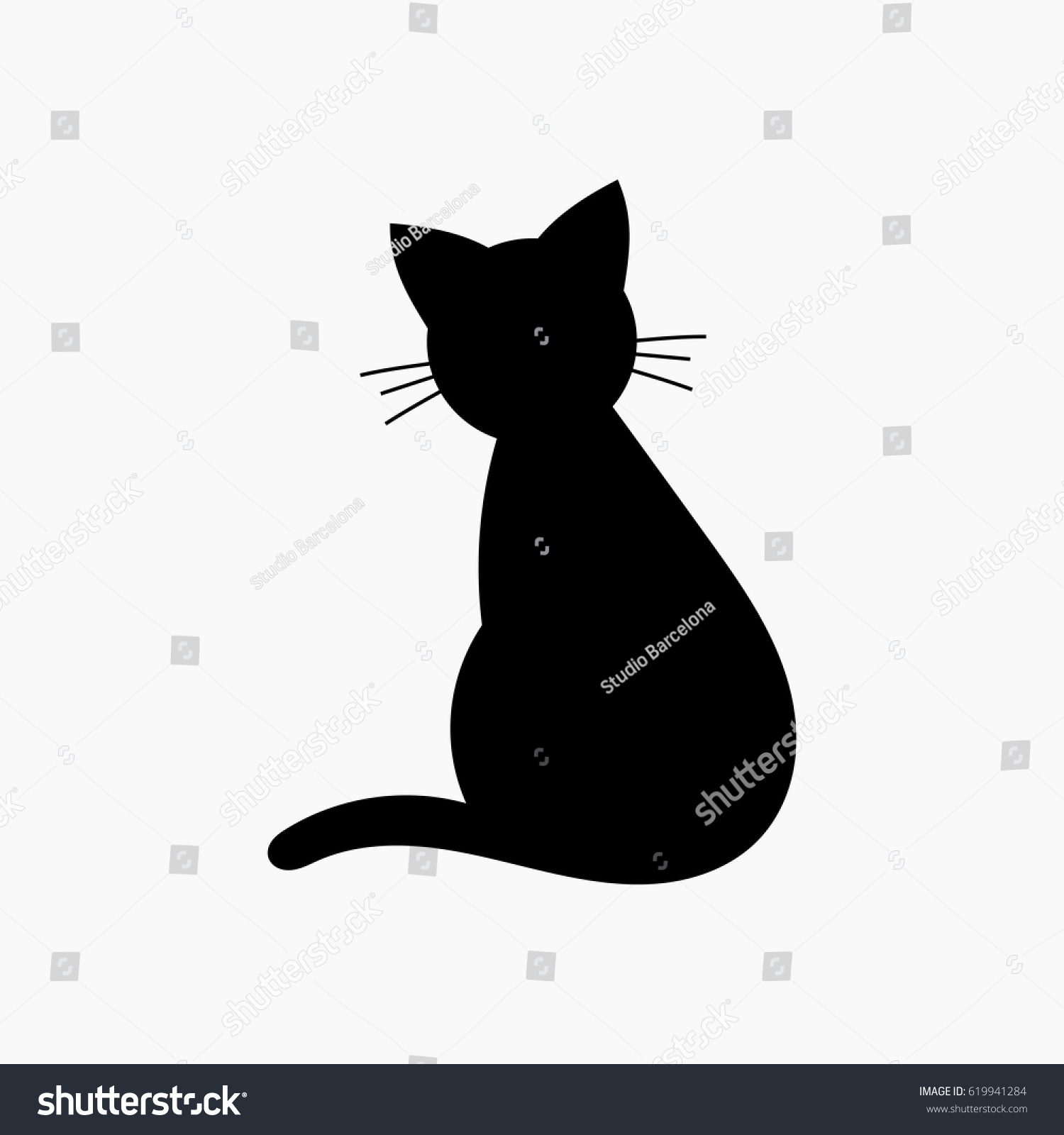 Cat Shape Icon Vector Illustration Stock Vector 619941284 - Shutterstock