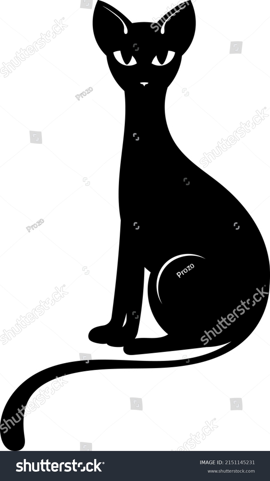 Cat Silhouette Black Cat Mystical Cat Stock Vector (Royalty Free ...