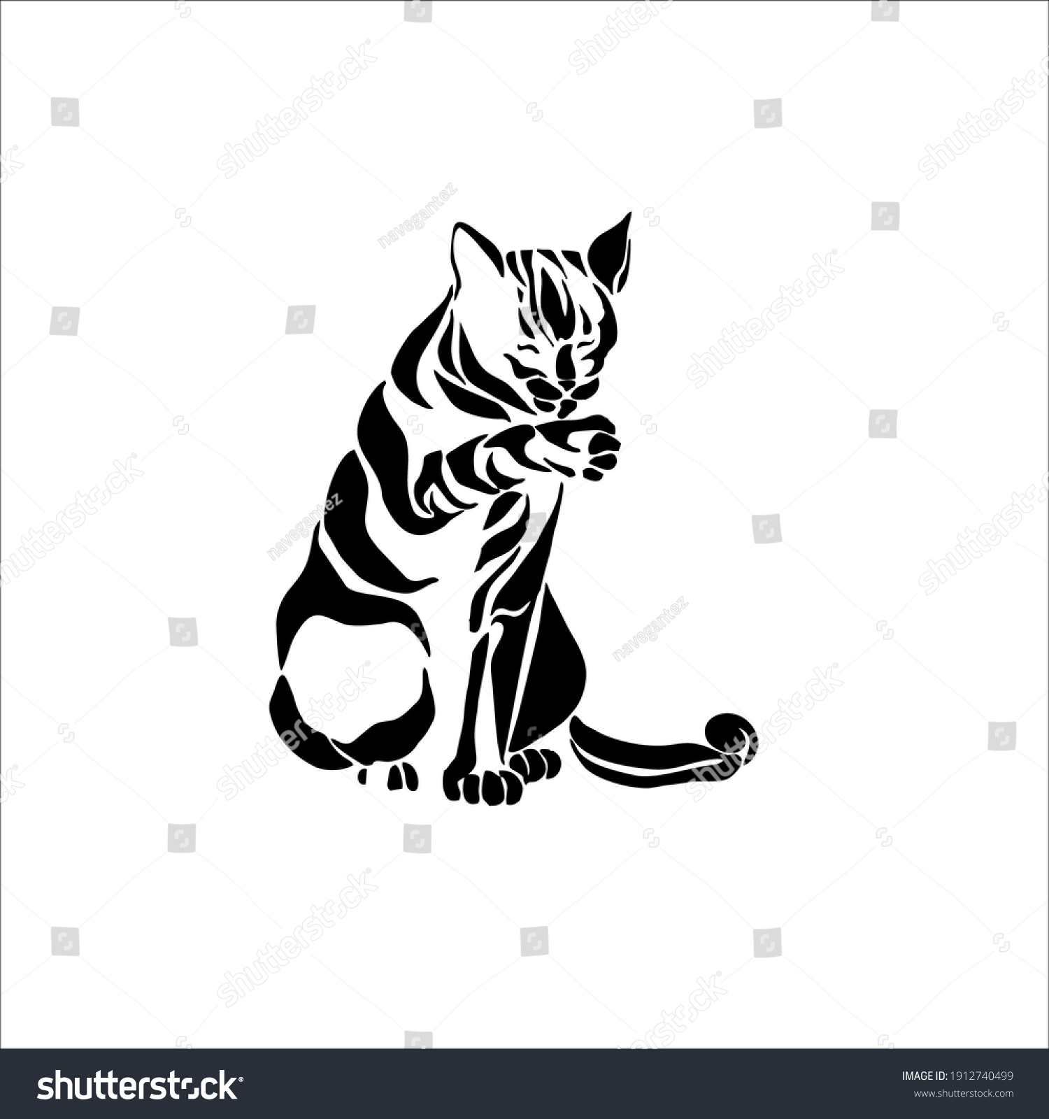 Cat Symbol Logo Tattoo Design Vector Stock Vector Royalty Free