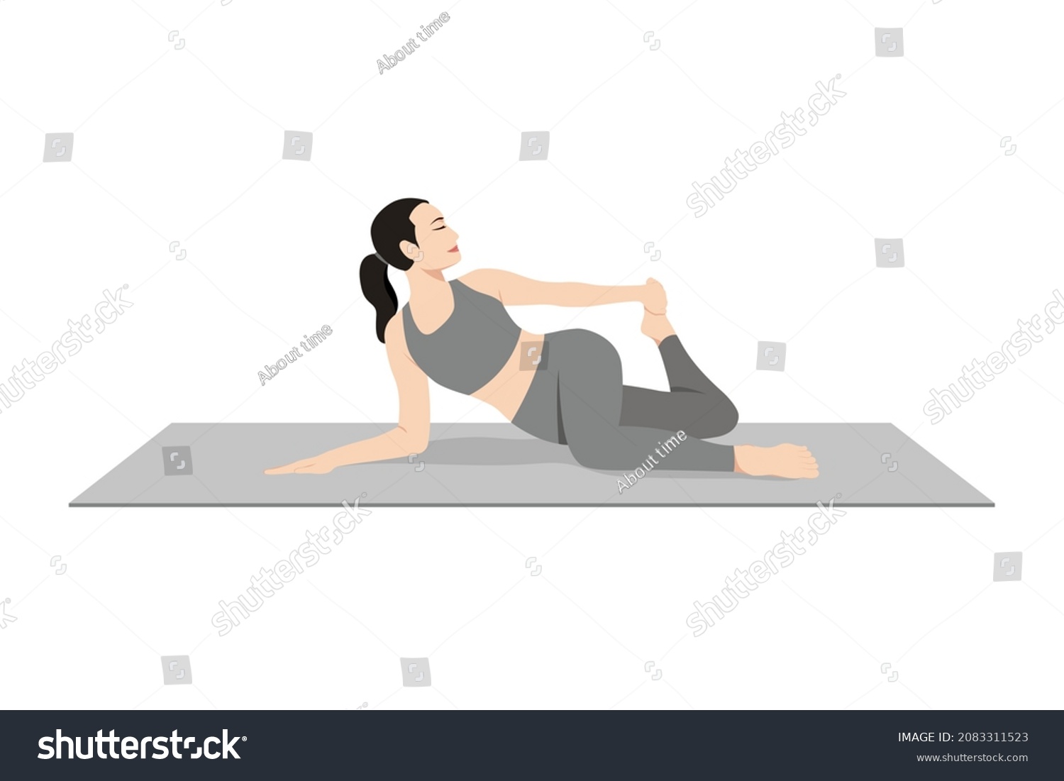 Cat Tail Pulling Pose Beautiful Girl Stock Vector (Royalty Free ...