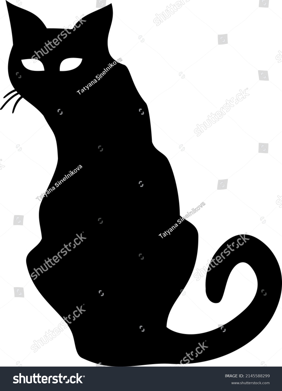 Cat Turns Around Silhouette Download Vector Stock Vector (Royalty Free ...