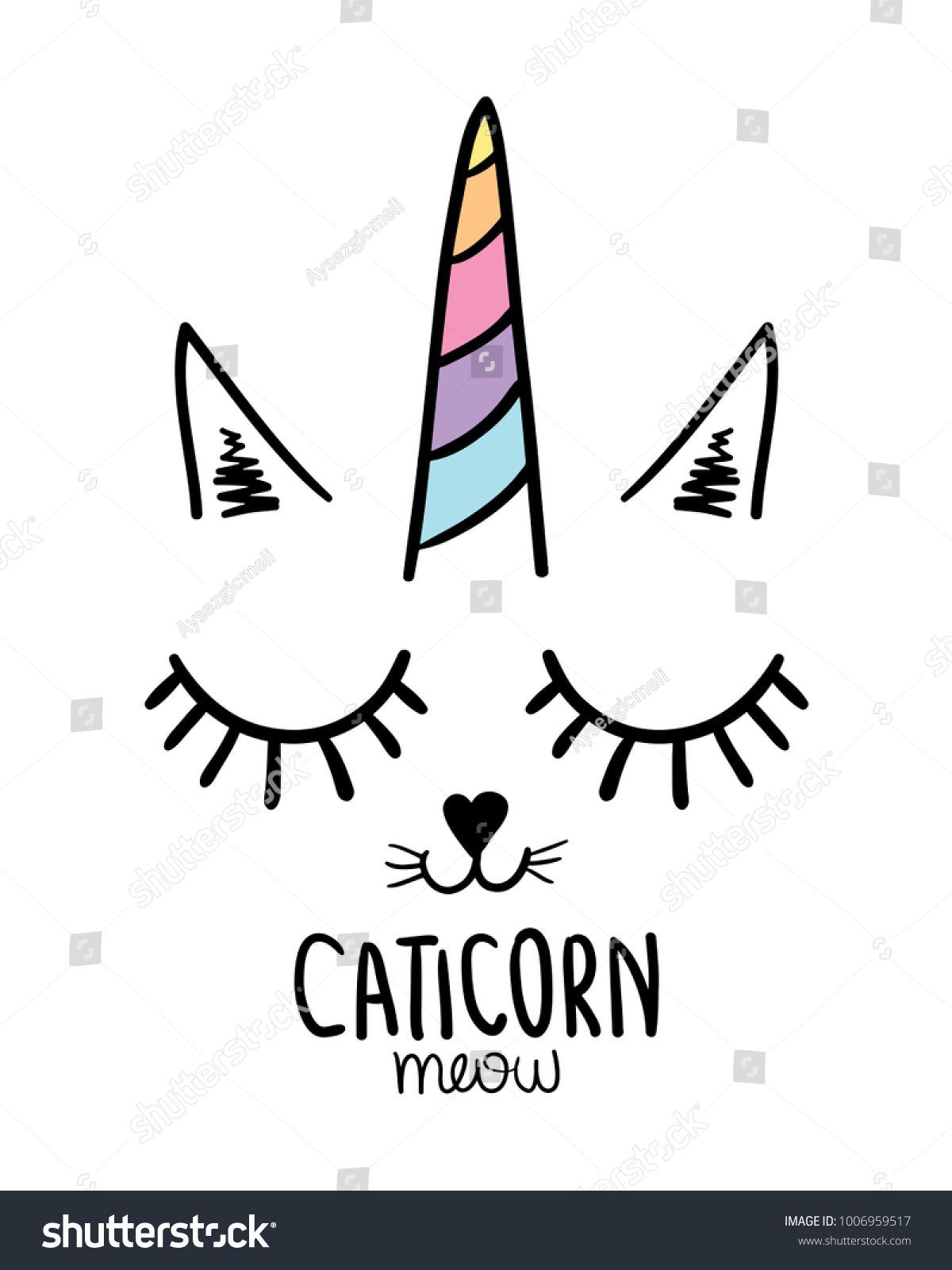 SVG of Cat unicorn / Textile graphic t shirt print / Vector illustration design svg