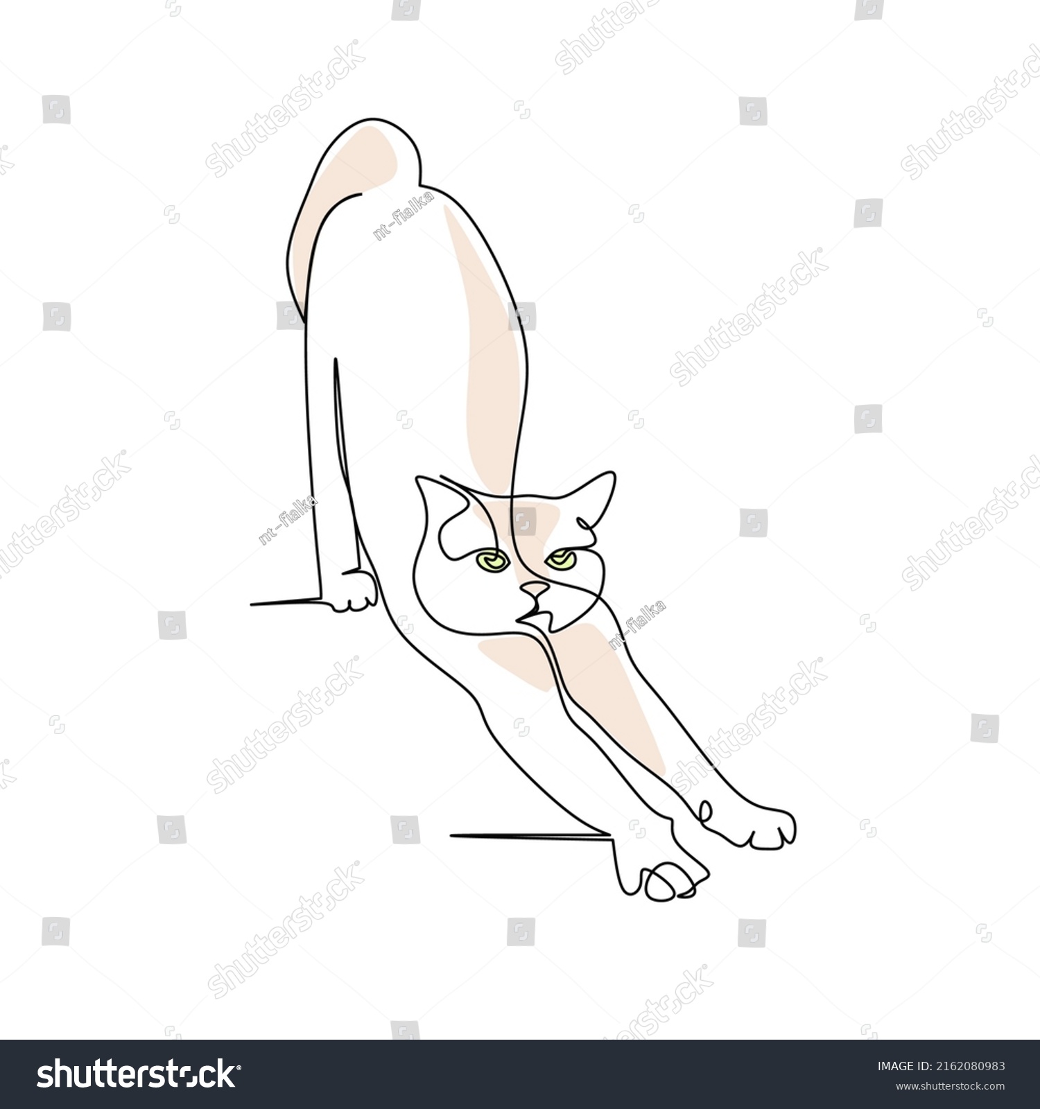 Cat Vector Illustration Drawn Line Art Stock Vector (Royalty Free ...