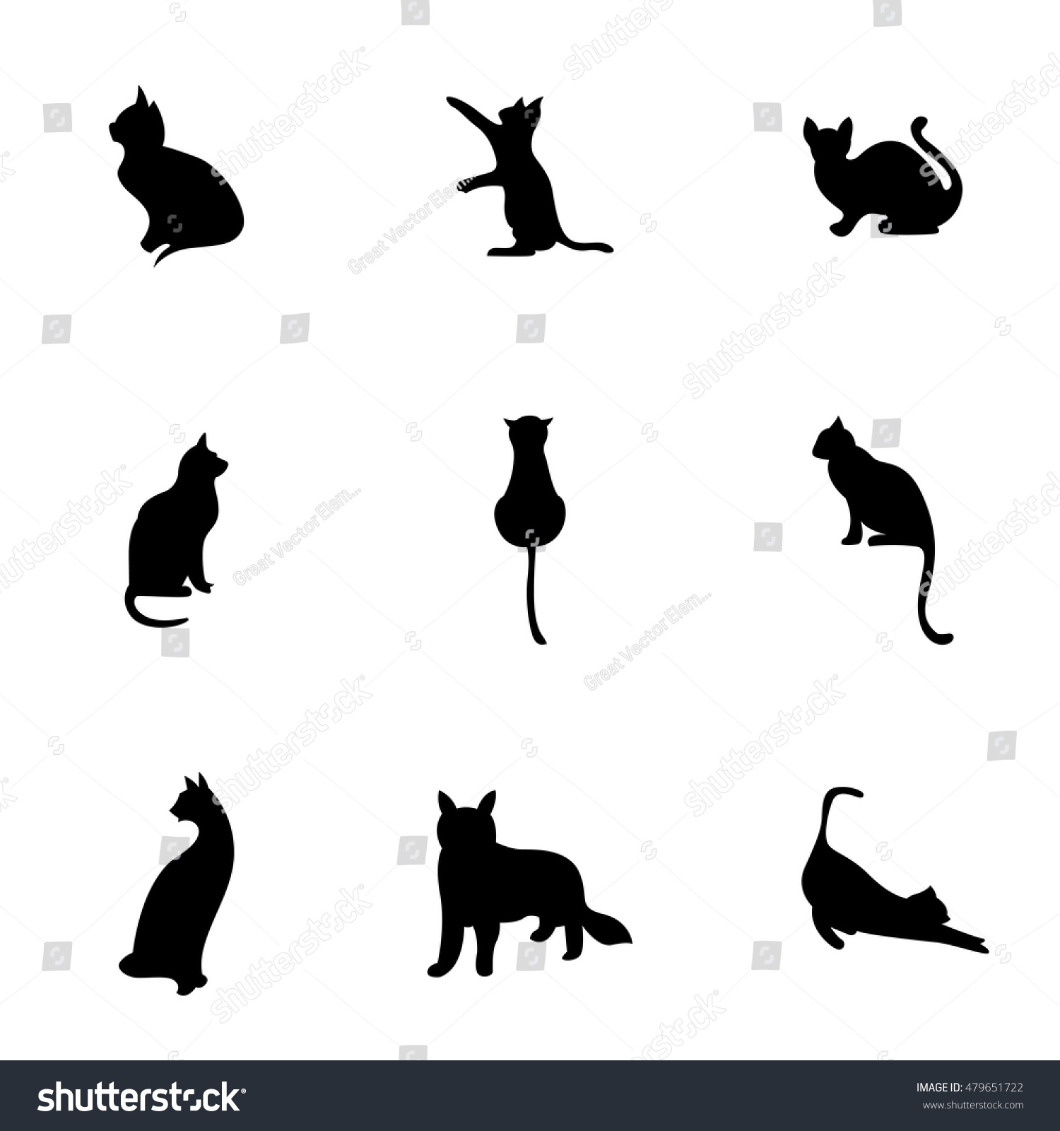 Cat Vector Simple Cat Illustration Editable Stock Vector Royalty Free