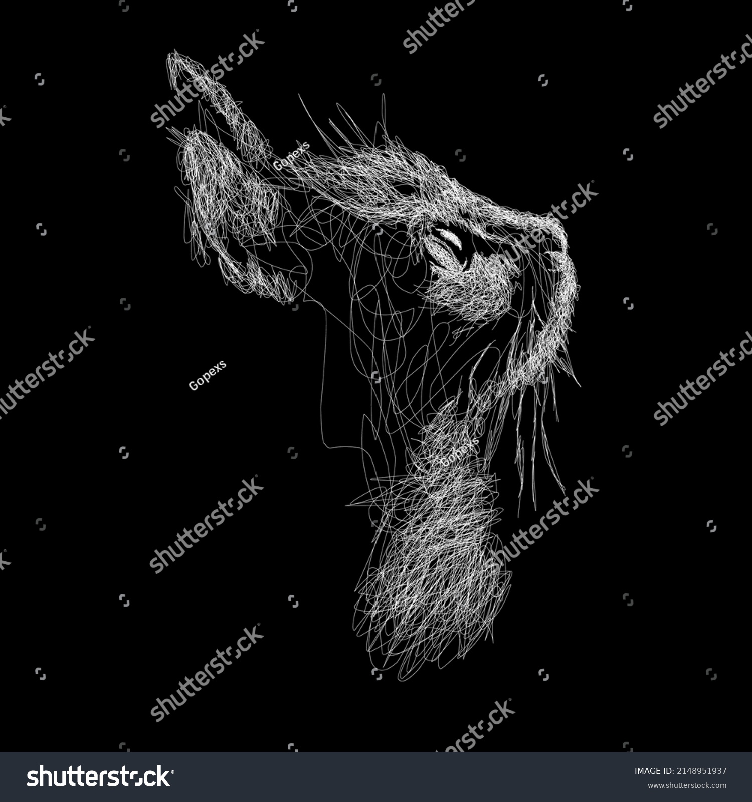 Cat Vector Sketch Illustration Scribble Art Stock Vector (Royalty Free