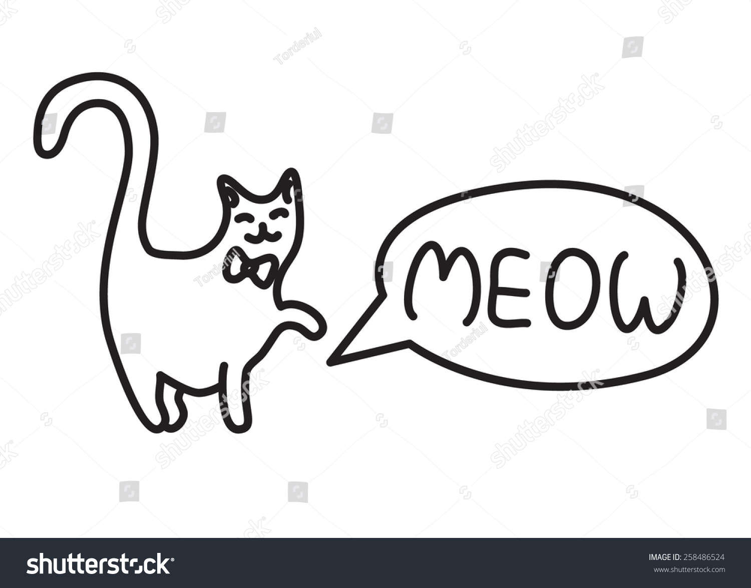 Cat Text Meow Bubble Clear Vector Stock Vector Royalty Free 258486524 Shutterstock