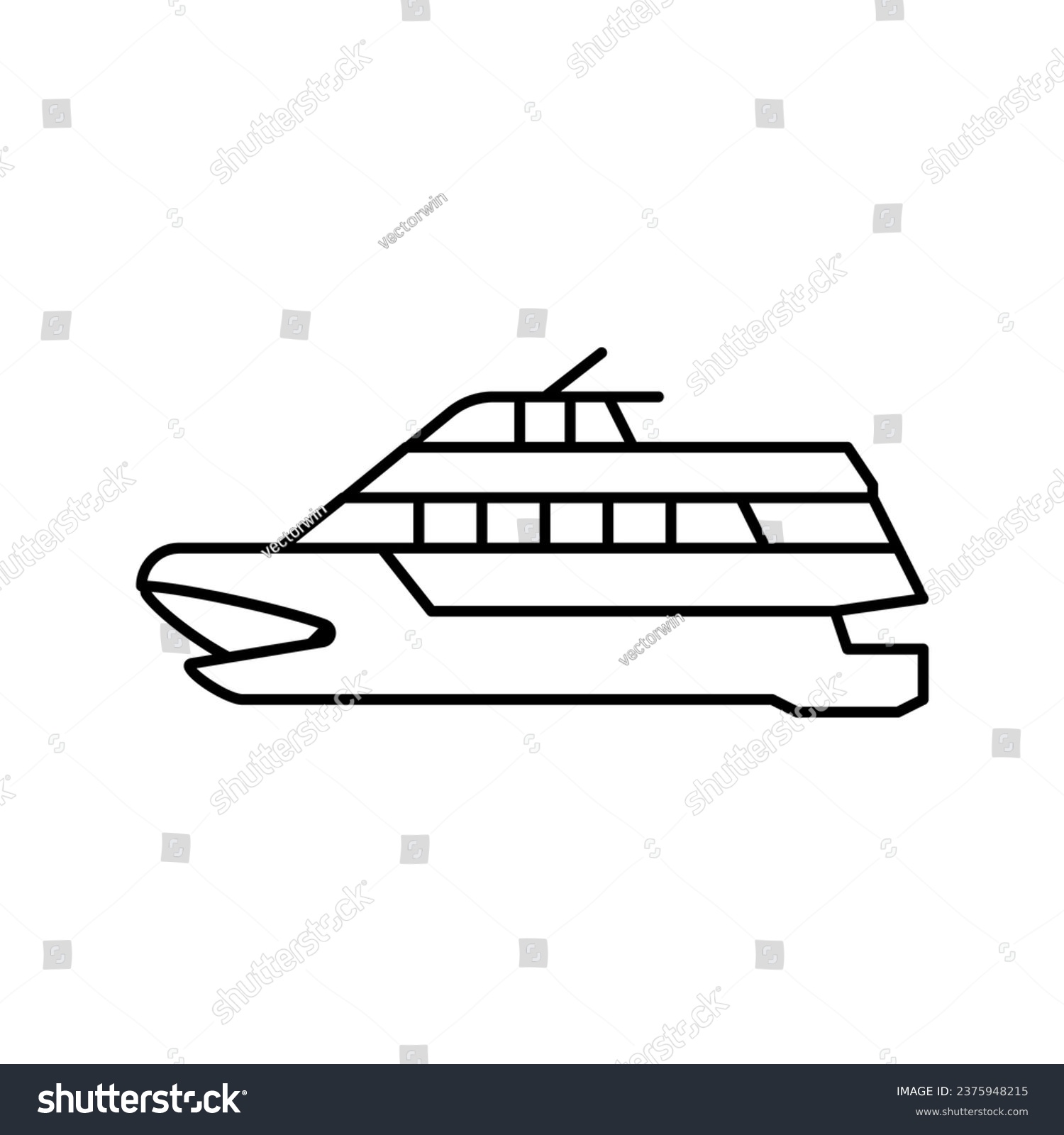 SVG of catamaran boat line icon vector. catamaran boat sign. isolated contour symbol black illustration svg