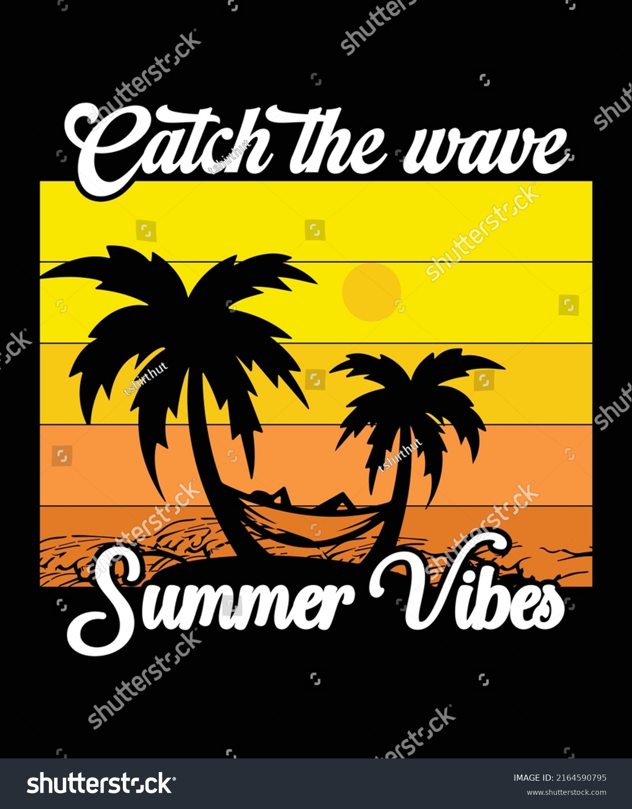 Catch Wave Summer Vibes Tshirt Design Stock Vector Royalty Free 2164590795 Shutterstock 4822