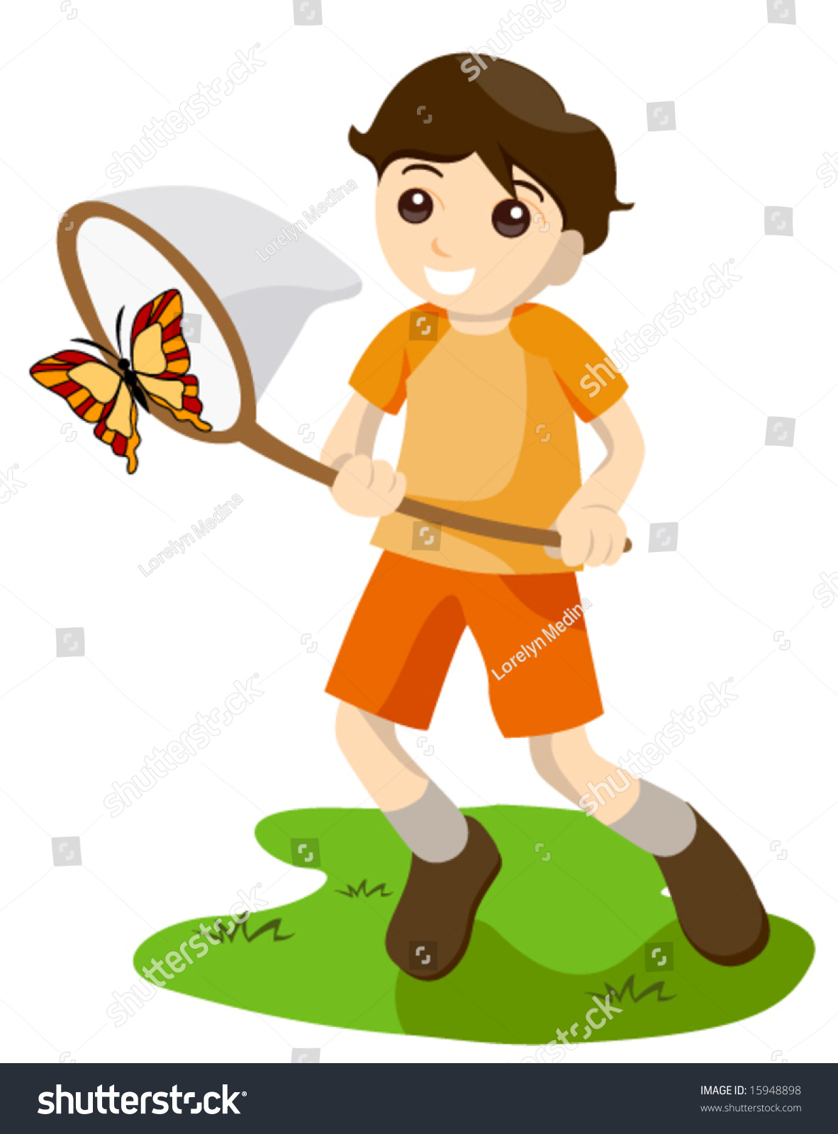 Catching Butterfly - Vector - 15948898 : Shutterstock