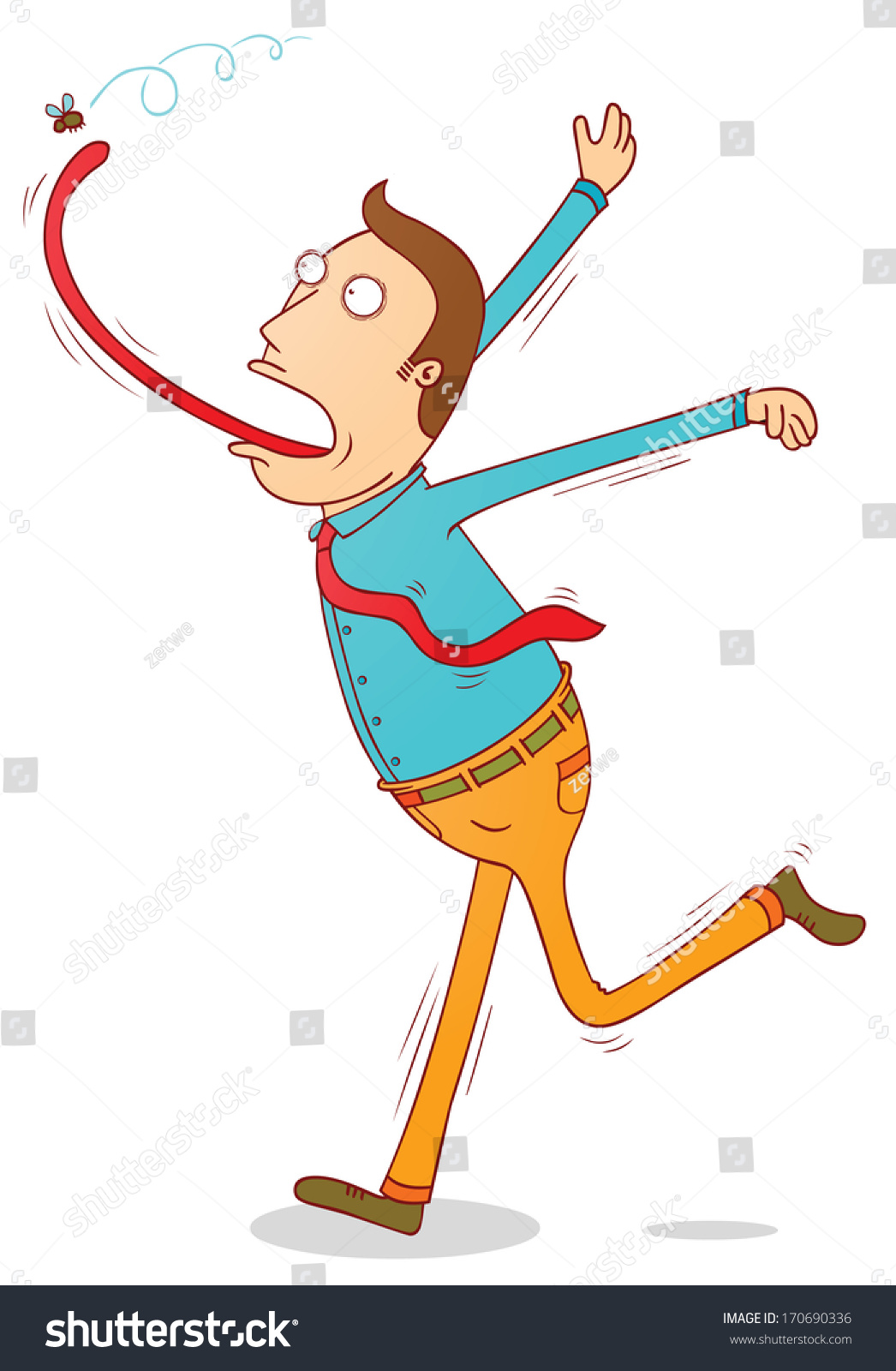 Catching Fly Tongue Stock Vector (Royalty Free) 170690336 | Shutterstock