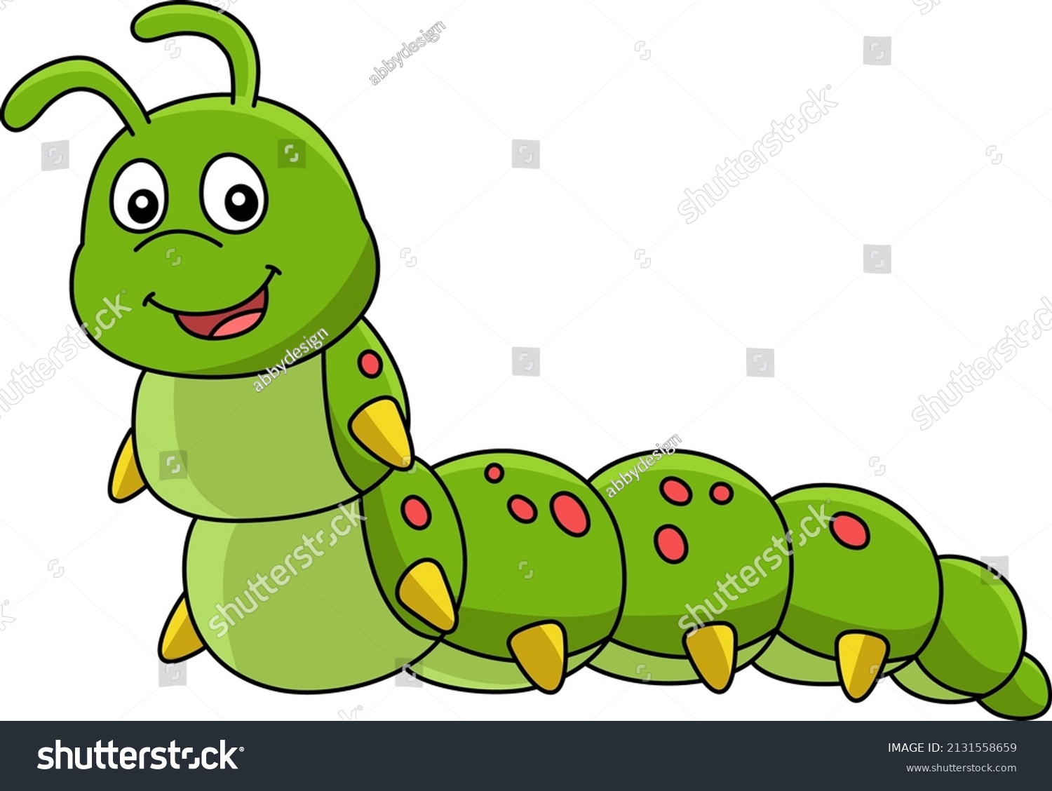 Caterpillar Cartoon Colored Clipart Illustration Stock Vector (Royalty ...