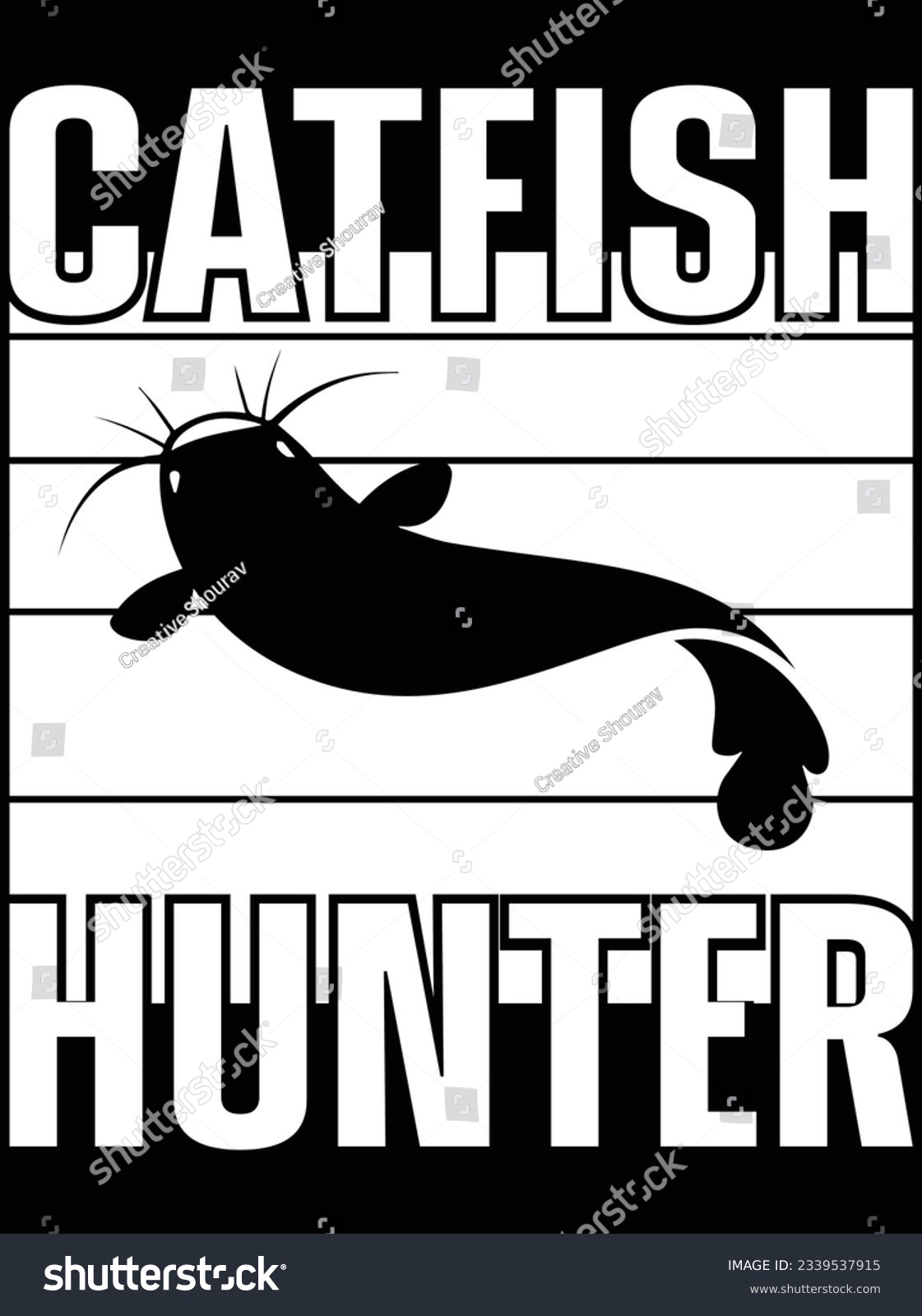 SVG of Catfish hunter vector art design, eps file. design file for t-shirt. SVG, EPS cuttable design file svg