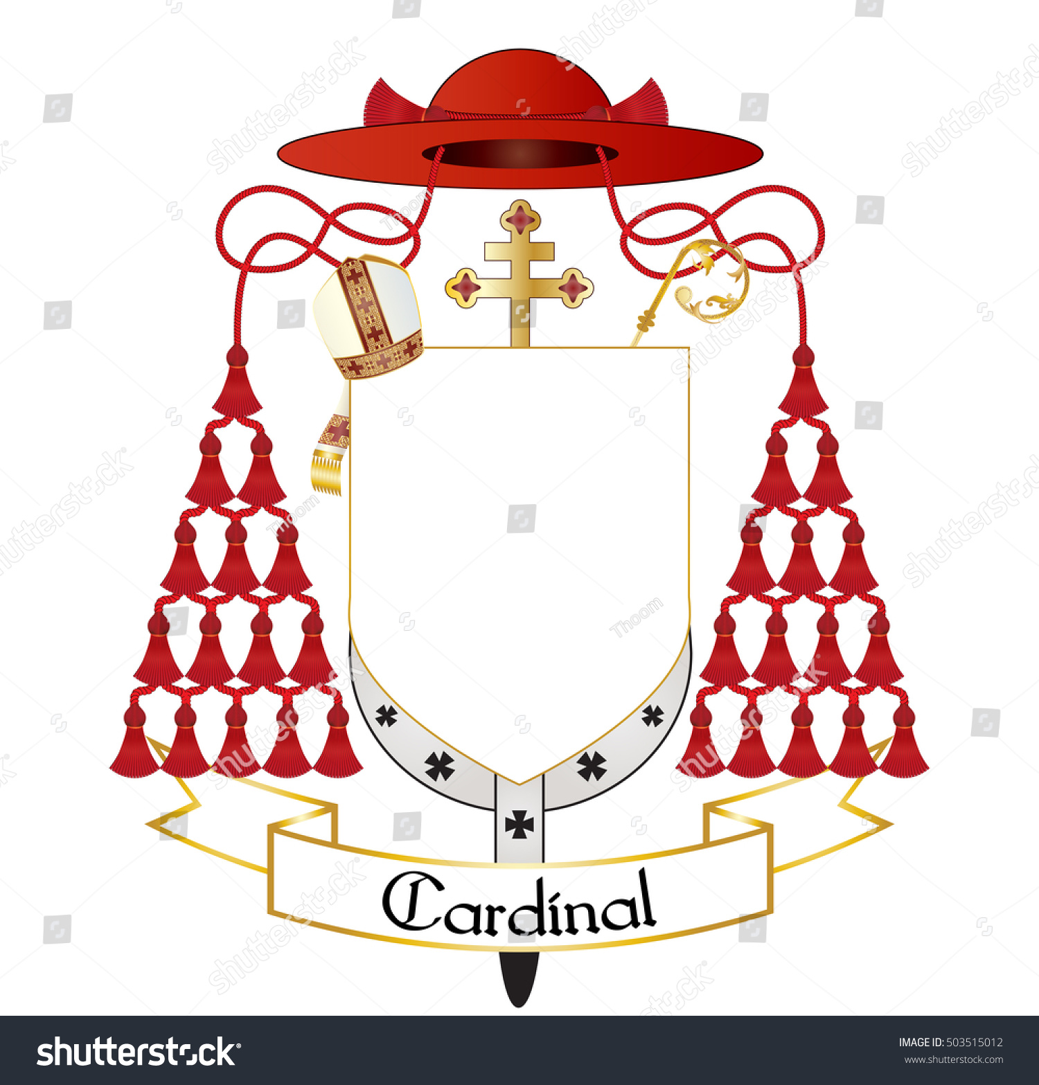 Catholic Cardinal Coat Arms Ecclesiastical Heraldry Stock Vector Royalty Free 503515012