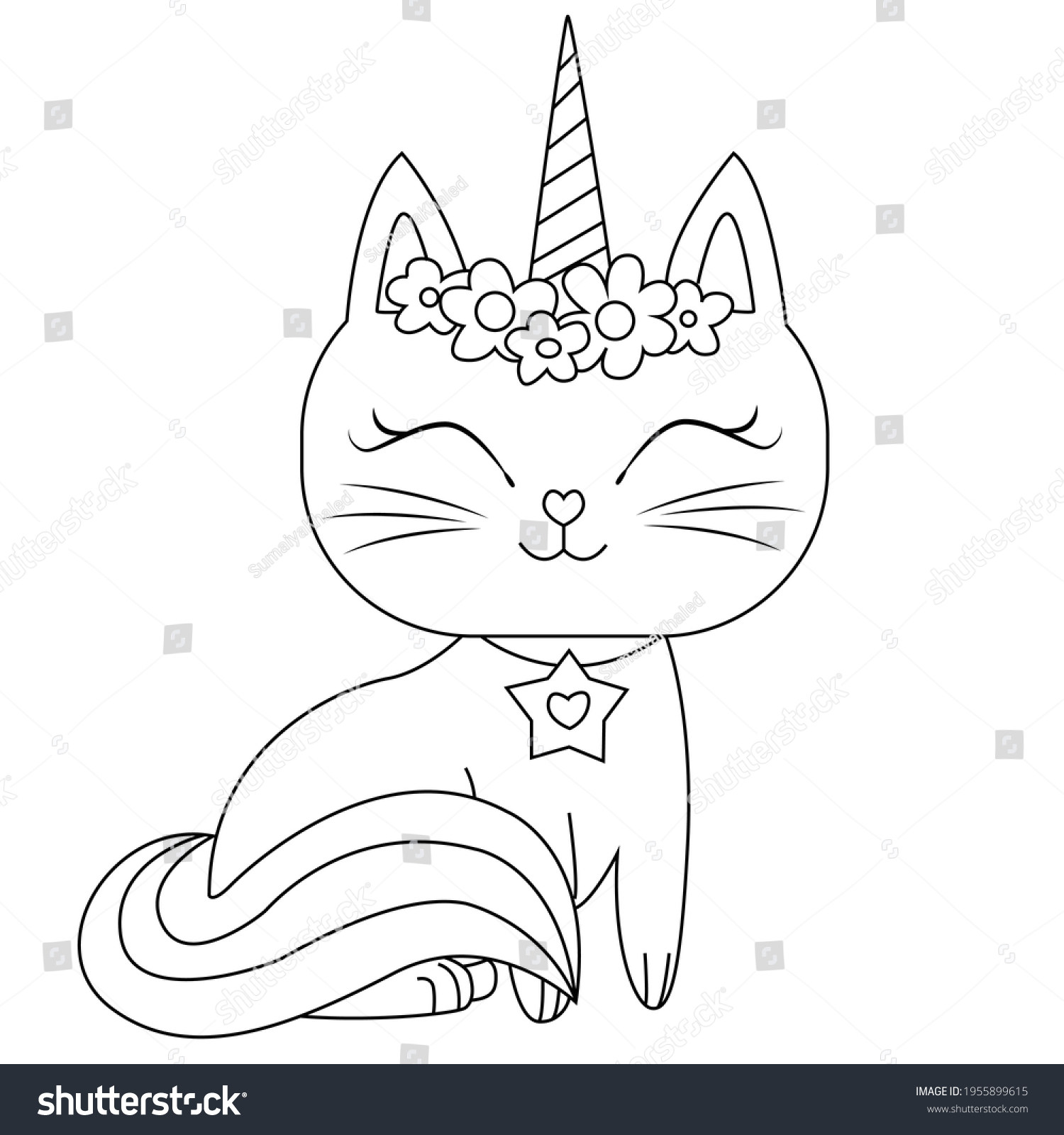 SVG of Caticorn Coloring Pages For Children and Adults svg