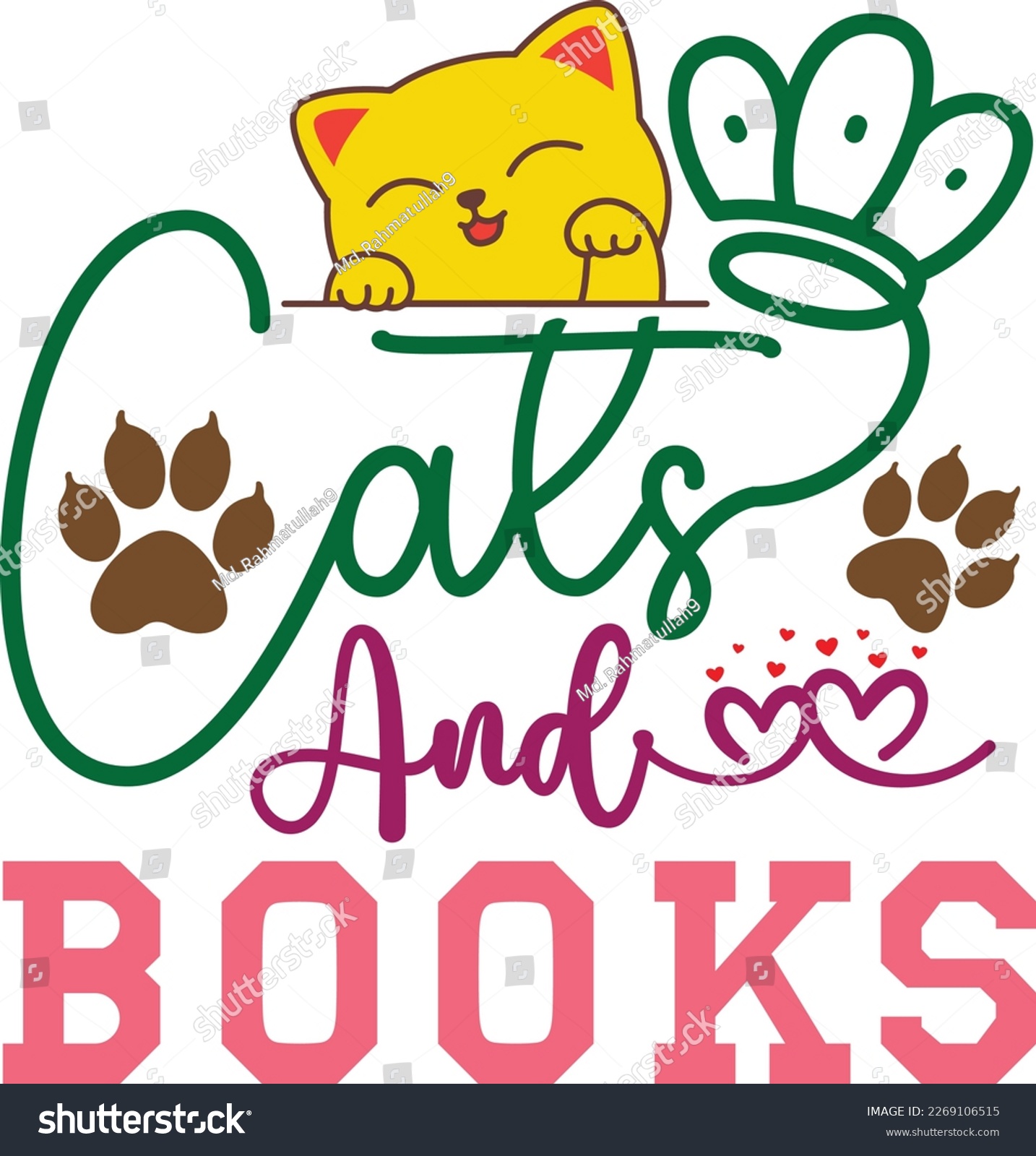 SVG of Cats and books svg vecor svg