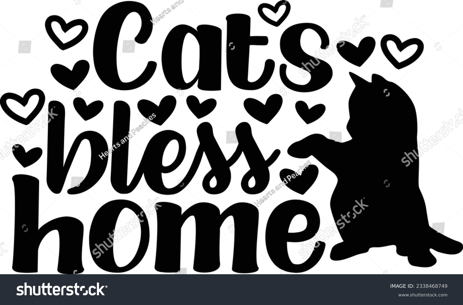 SVG of Cats bless home, Cat SVG Design, SVG File, SVG Cut File, T-shirt design, Tshirt design svg
