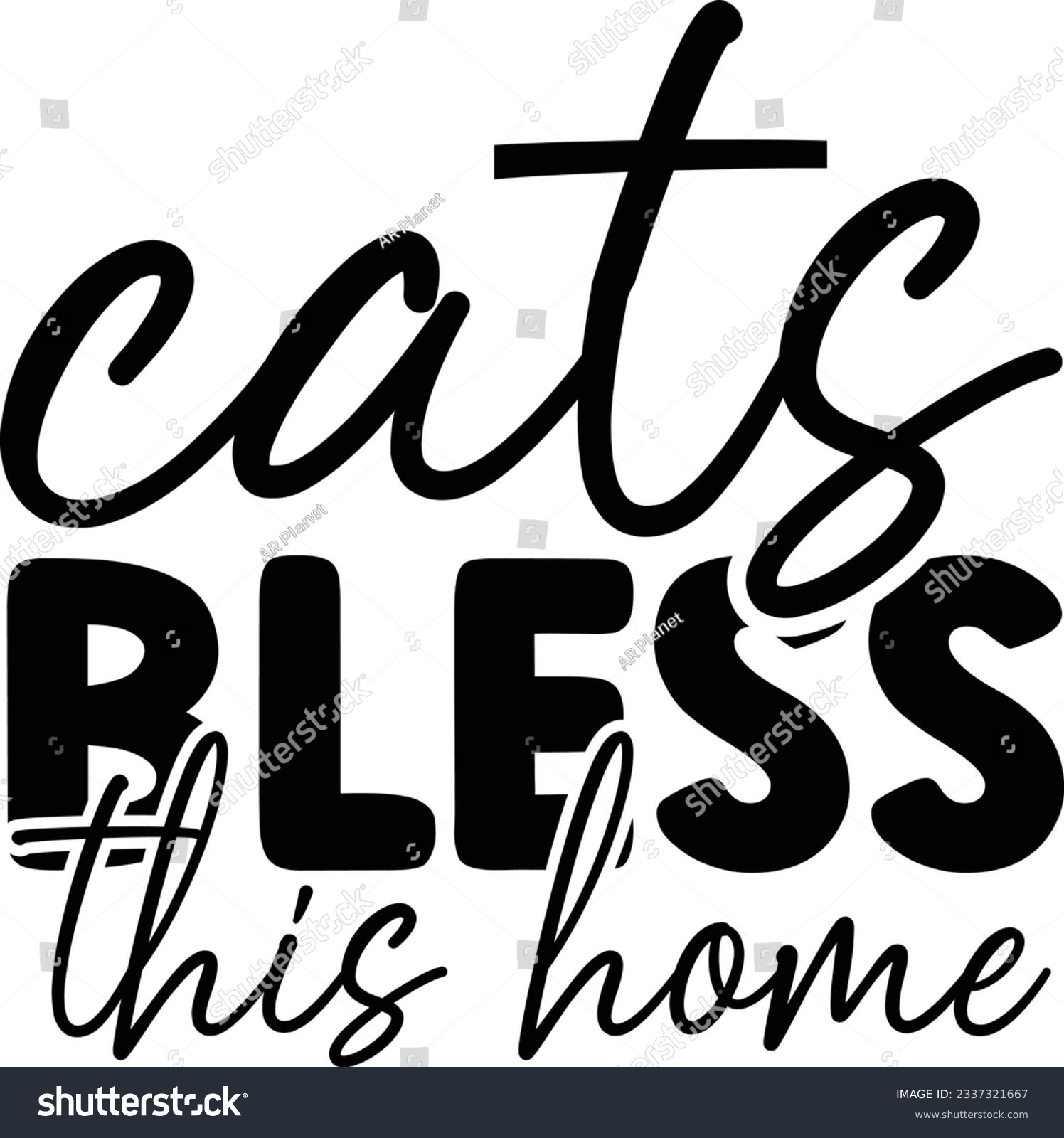 SVG of Cats Bless This Home Cat SVG T-shirt Design svg