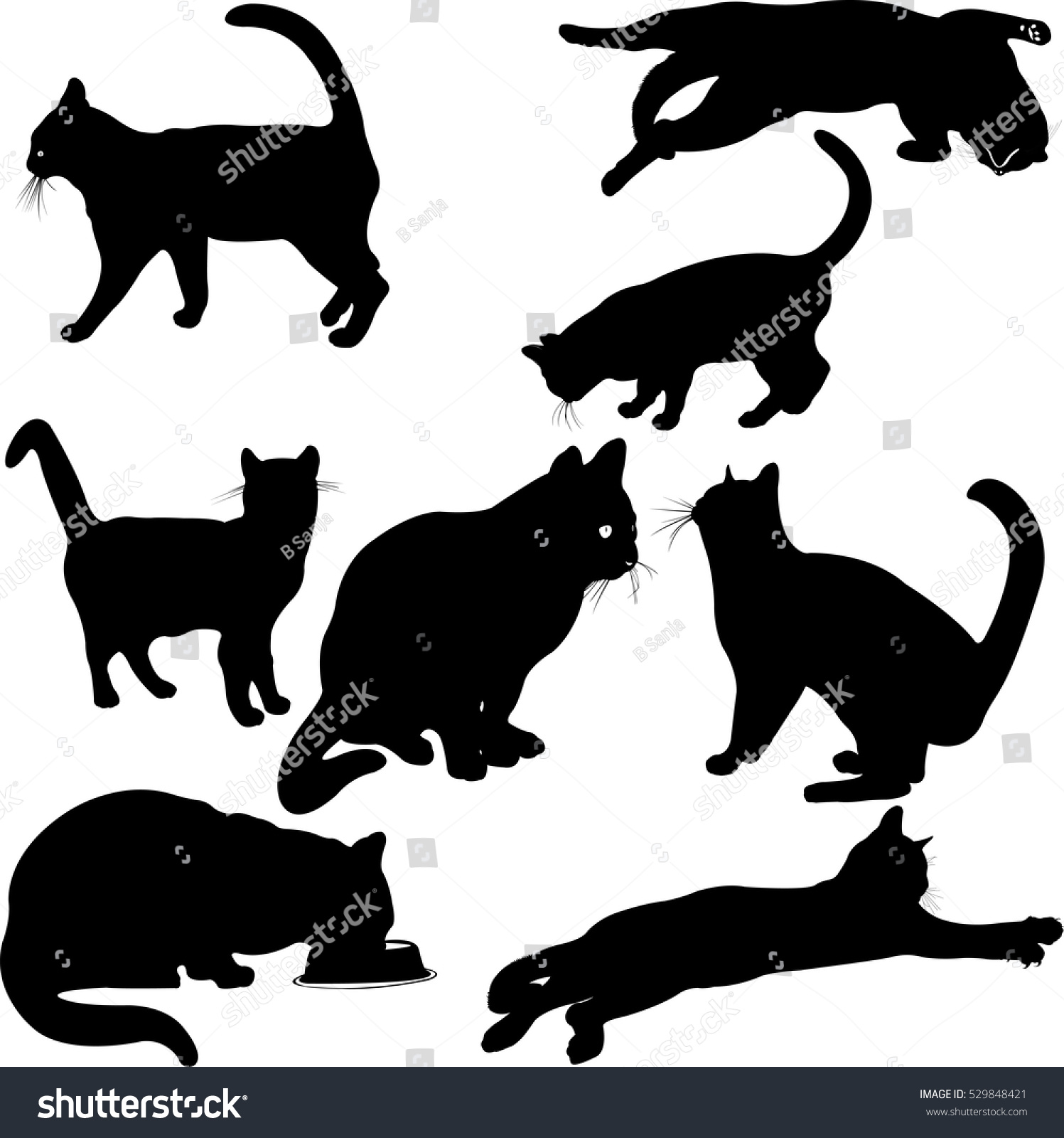 Cats Silhouette Collection - Vector - 529848421 : Shutterstock