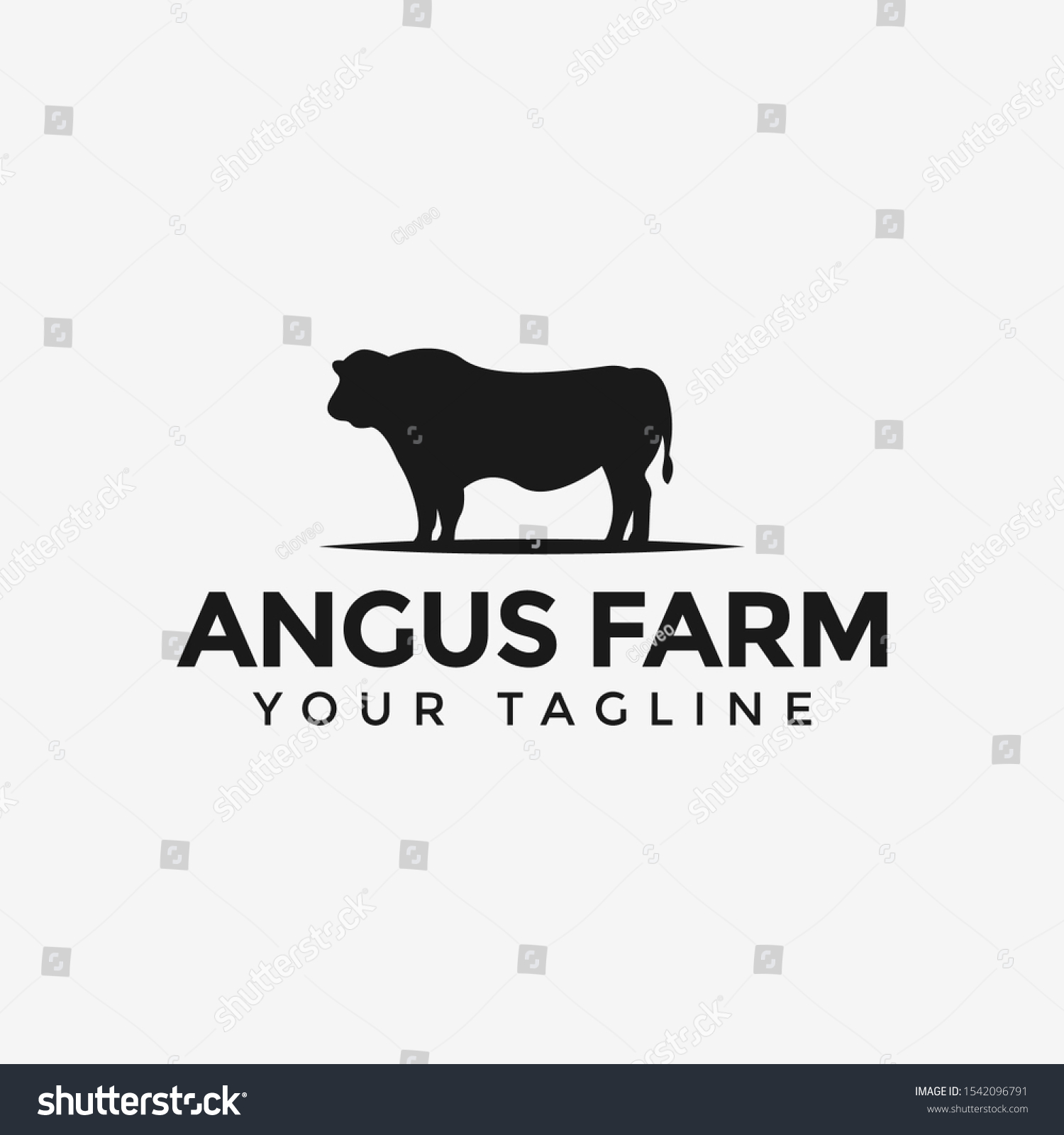 SVG of Cattle Angus Farm or Cow Ranch, Beef Logo Design Template svg