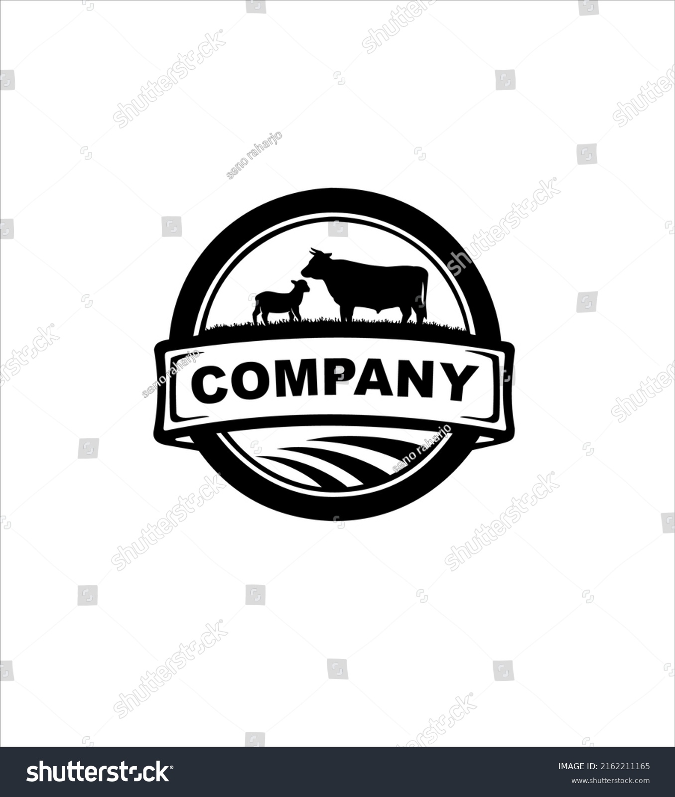 Cattle Farm Black White Colour Logo Stock Vector (Royalty Free ...