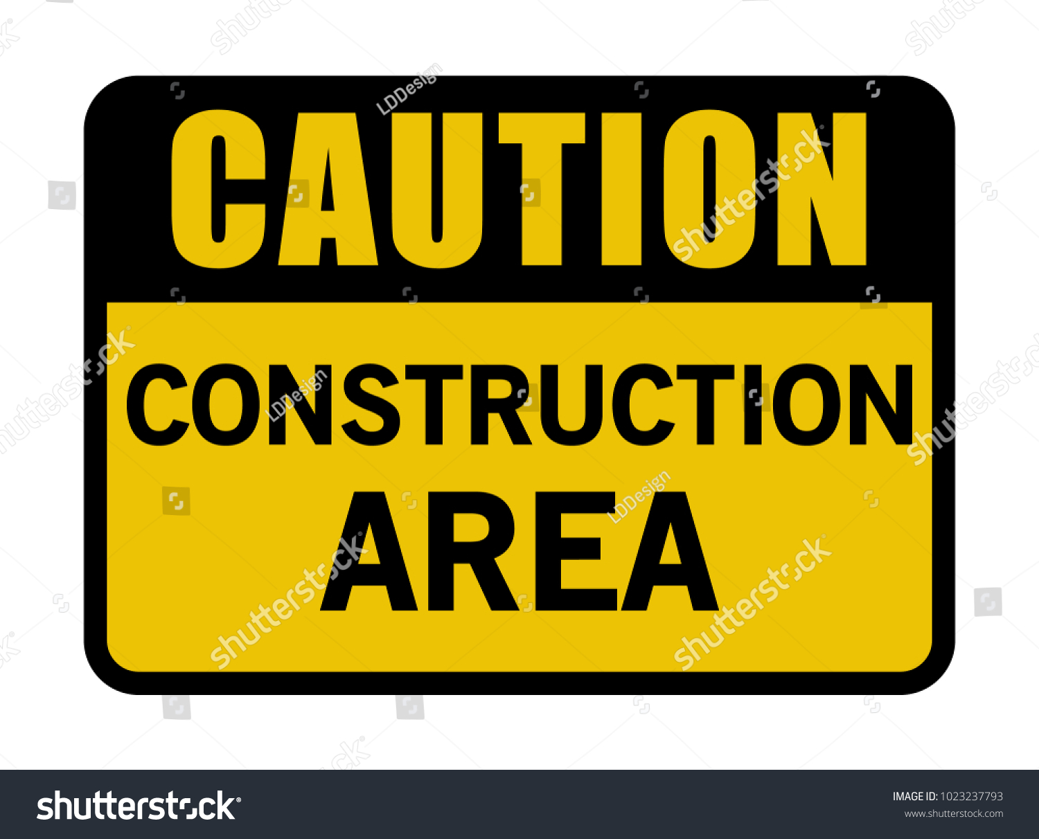 Caution Construction Area Sign Stock Vector (Royalty Free) 1023237793