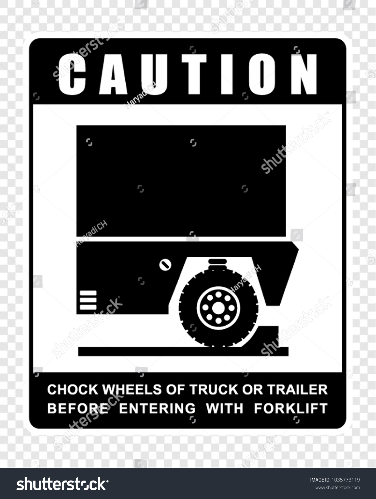 Caution Forklift Vector Stock Vector Royalty Free 1035773119