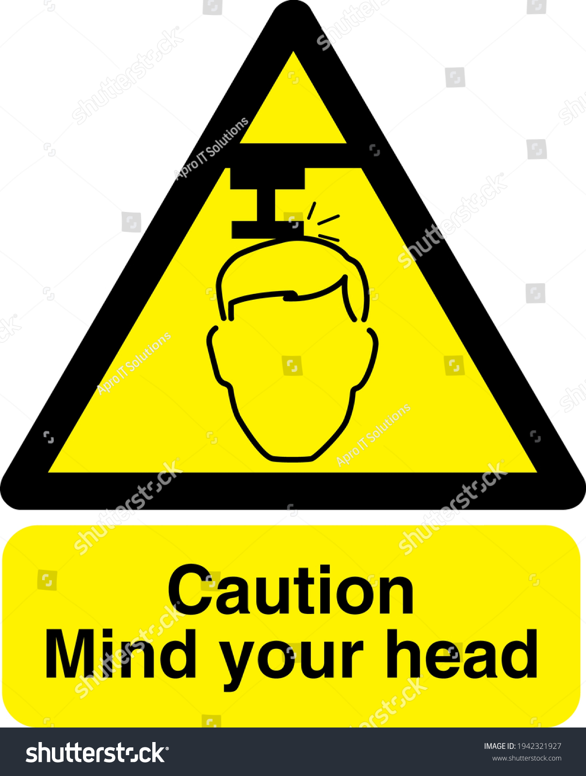 Caution Mind Your Head Sign Board Stock Vector Royalty Free 1942321927 Shutterstock 0532