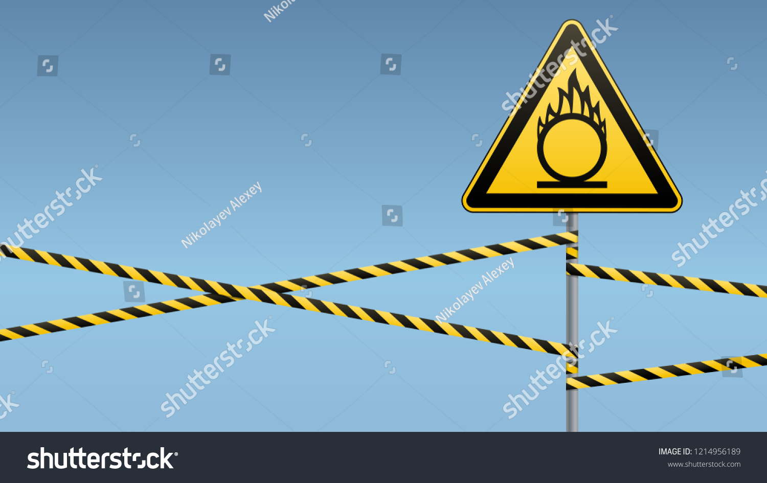 Caution Oxidizer Safety Sign Safety Work Vector De Stock Libre De