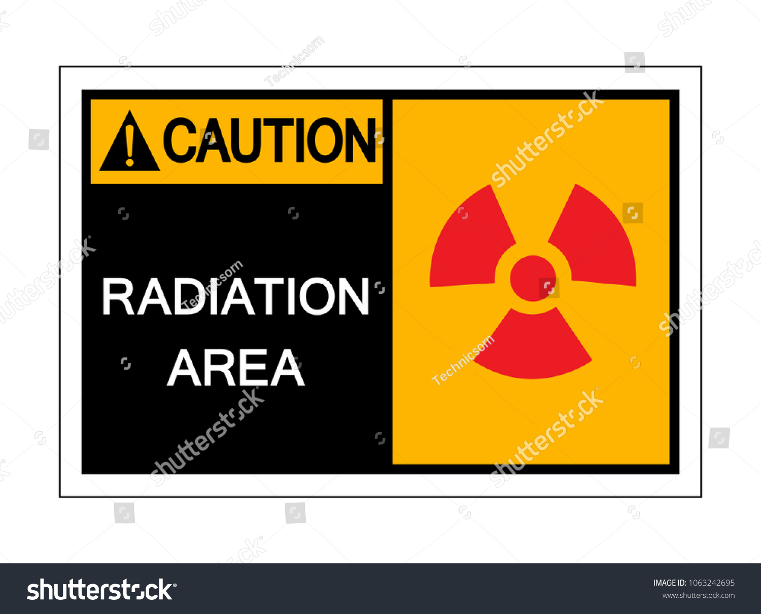 Caution Radiation Area Symbol Signvector Illustration Stock Vector ...