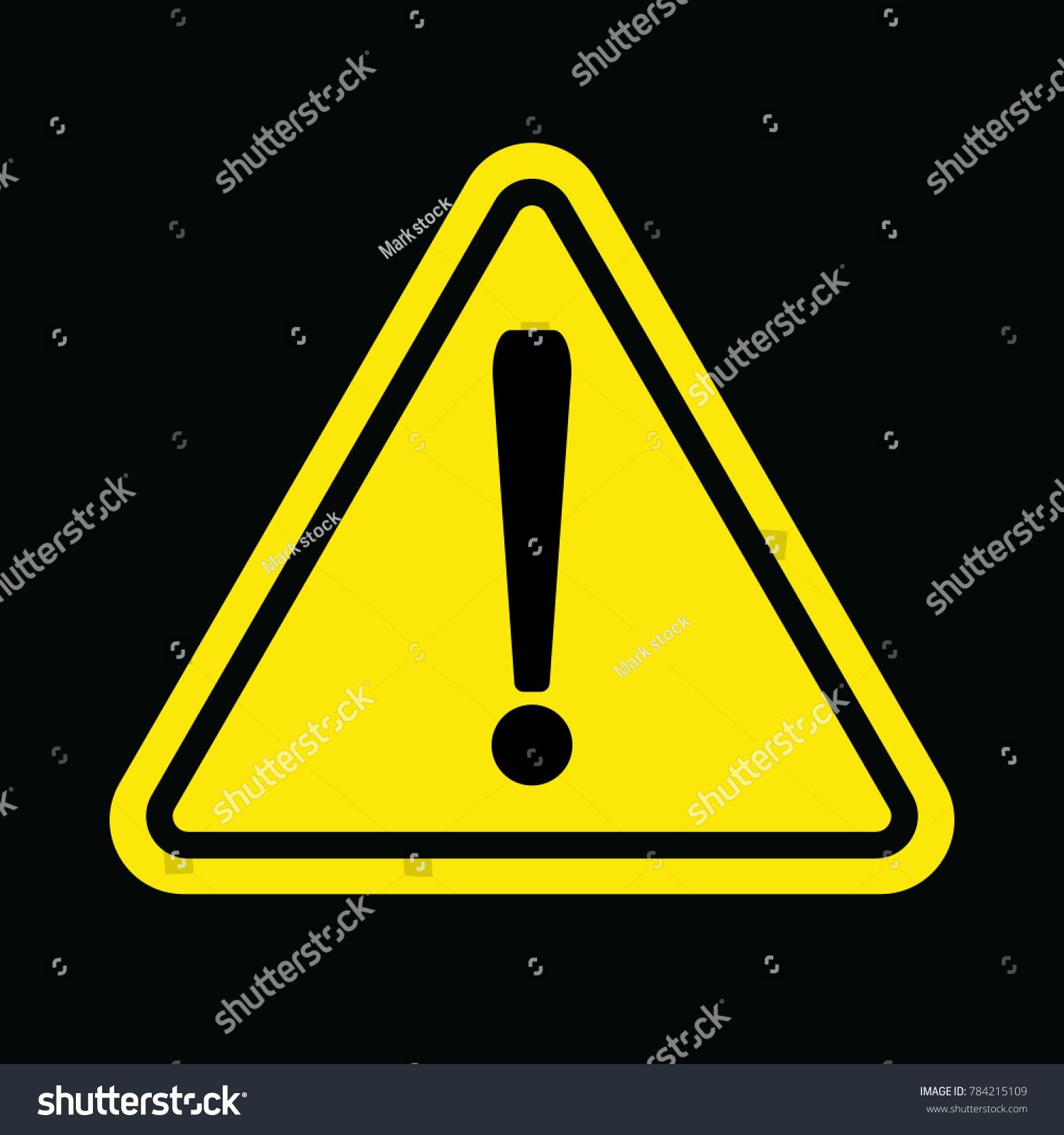 Caution Sign Yellow Triangle Exclamation Mark Stock Vector